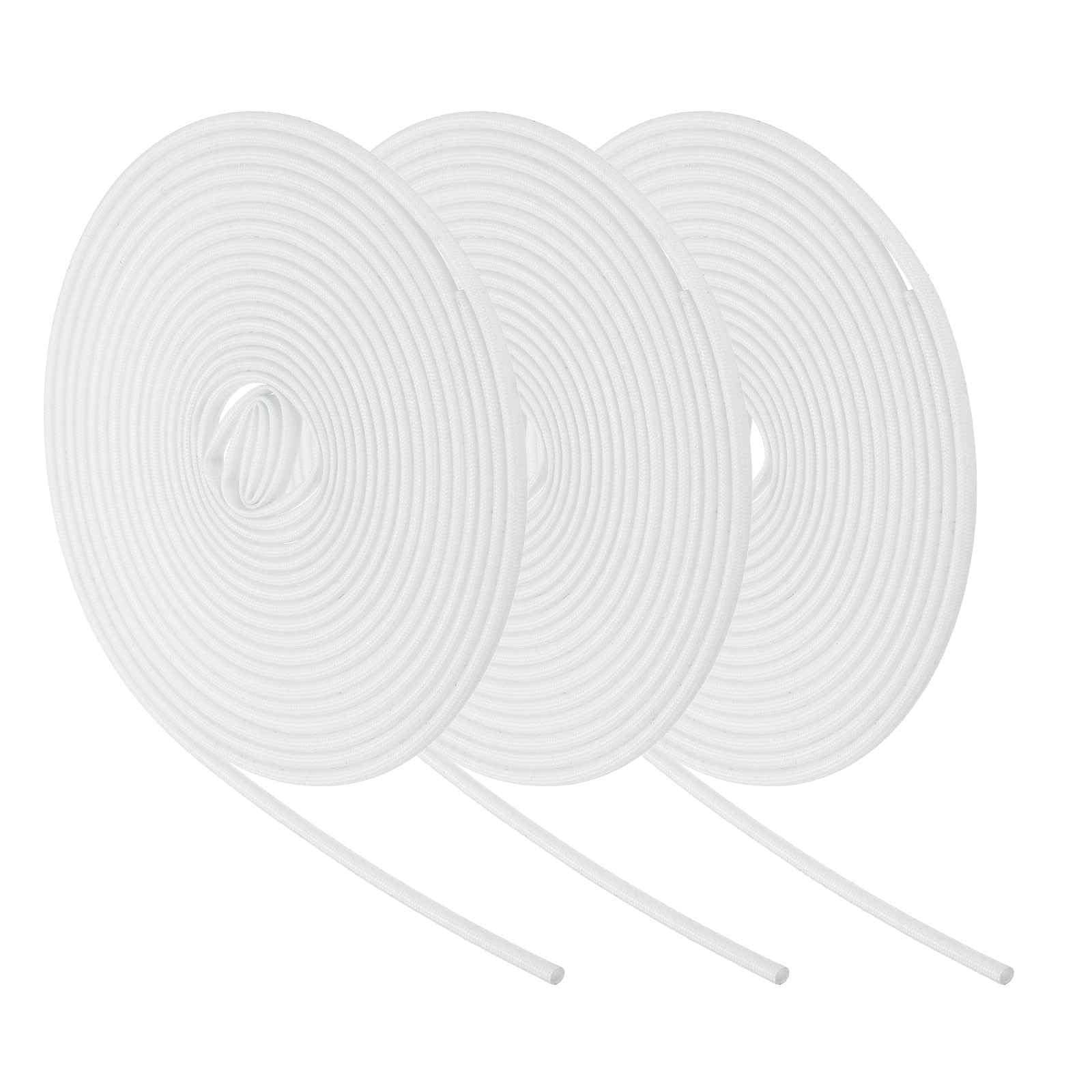 3Pcs Wire Insulation Braid Fire Sleeve,ID High Temp Silicone 16.4Ft-3mm White