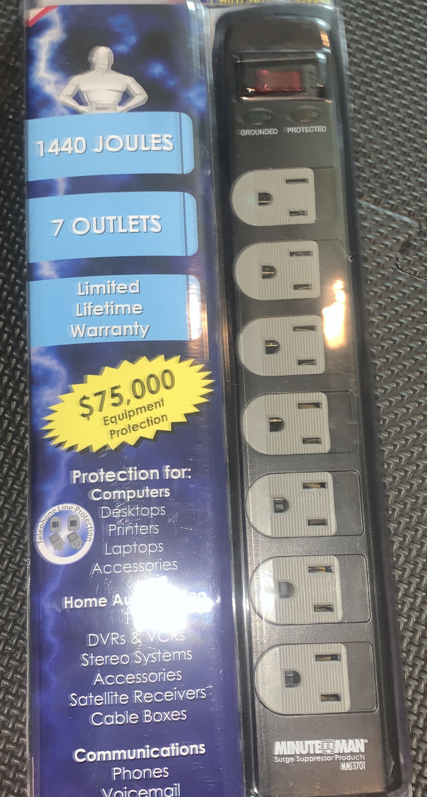 MinuteMan Surge Suppressor New 7 Outlets MMS370T