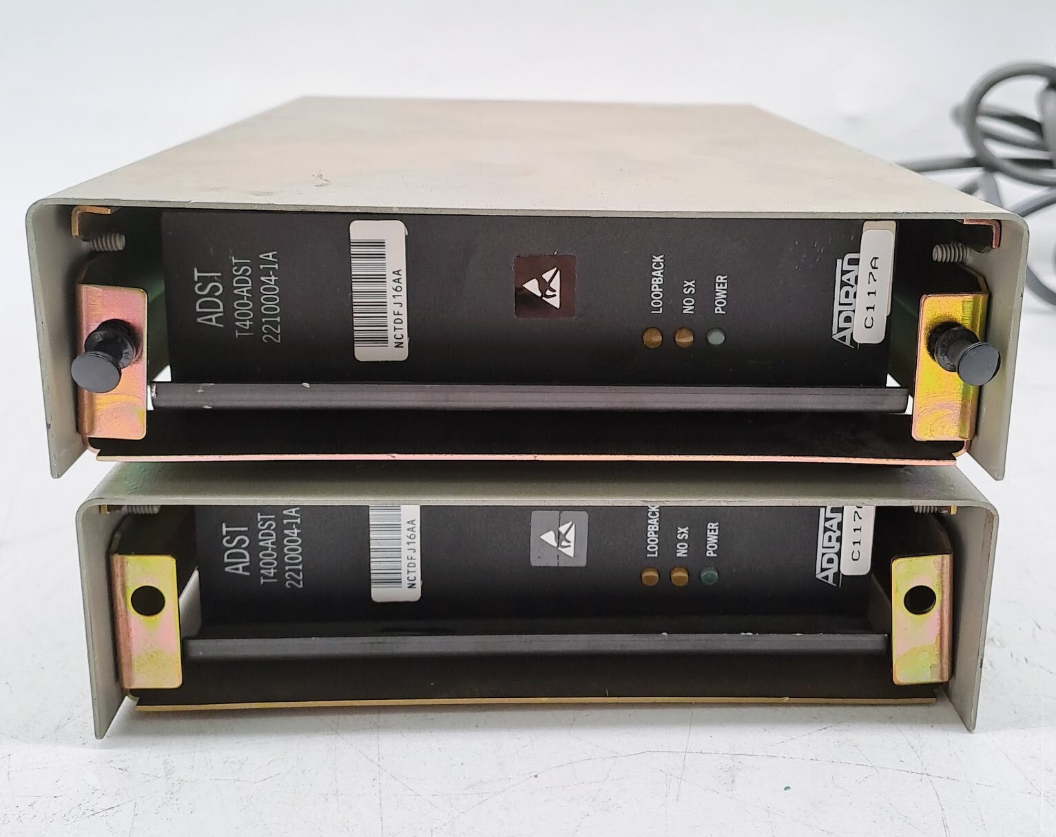 LOT OF 2 ADTRAN T400-ADST 2210004-1A W/ Adtran DDST II Card Enclosure