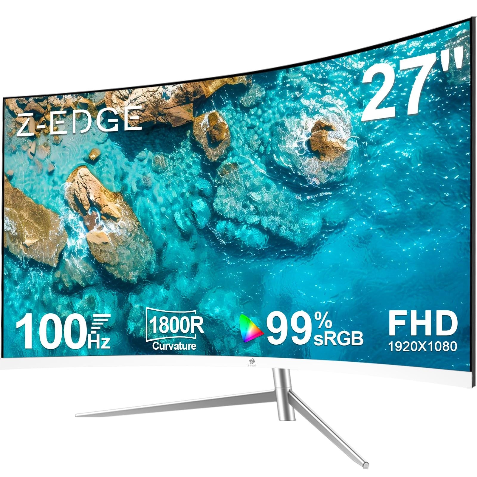 Z-Edge 27-inch Curved Gaming Monitor, Full HD 1080P 1920x1080 LED Backlight M...