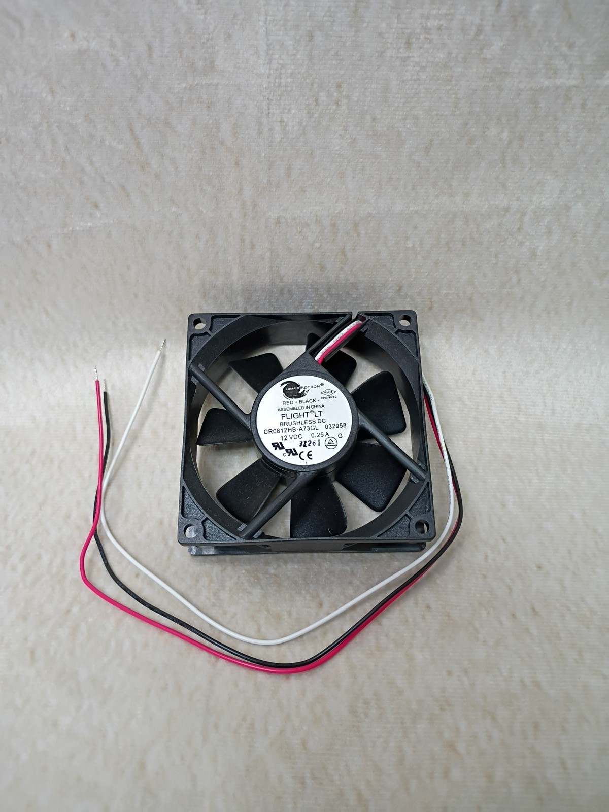 Comair Rotron CR0812HB Flight LT Brushless DC Axial Fan 0.25A 12VDC 1 lot of 20