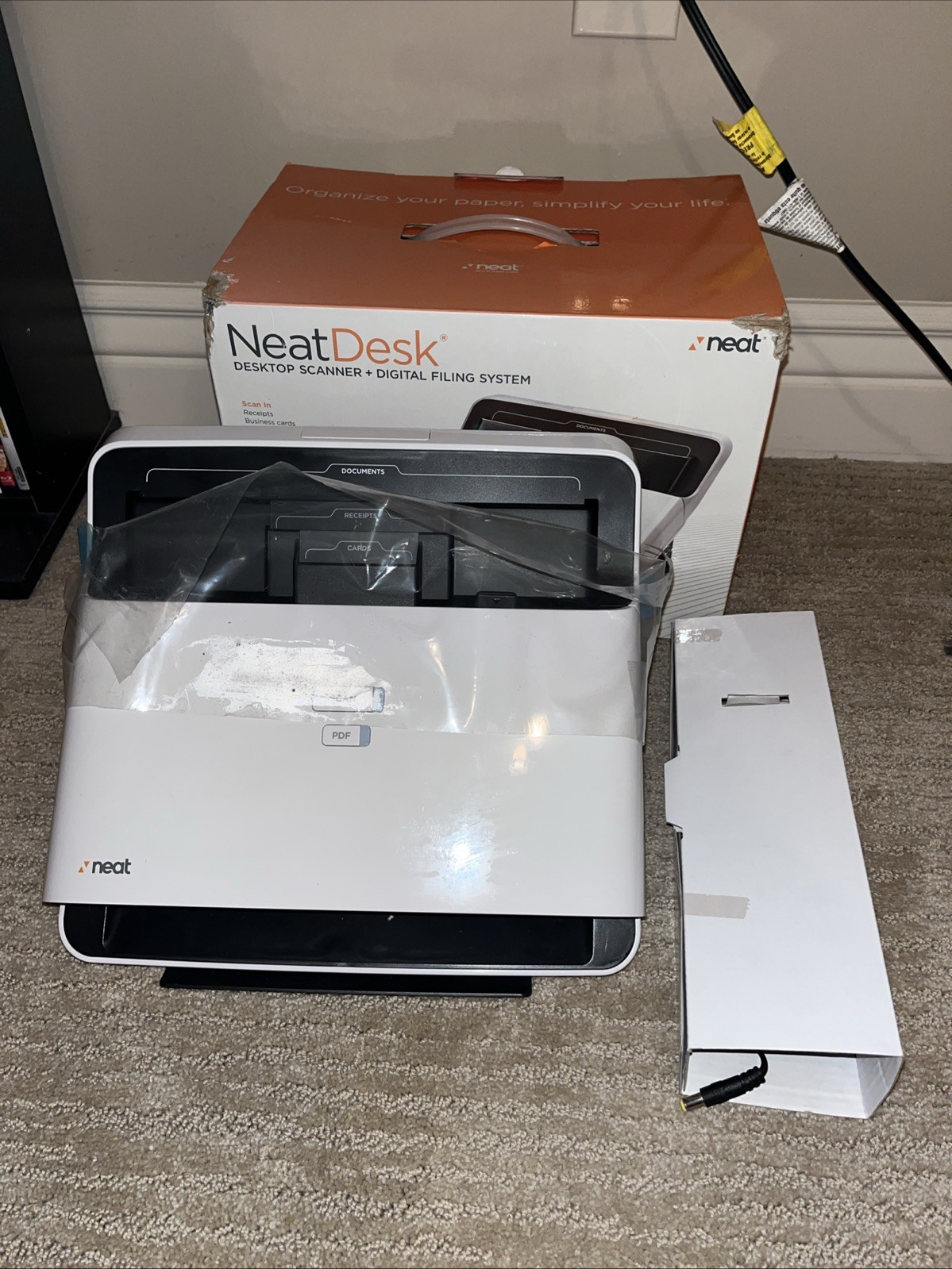 NeatDesk Desktop Scanner Digital Filing System White Gray ND-1000 Open Box