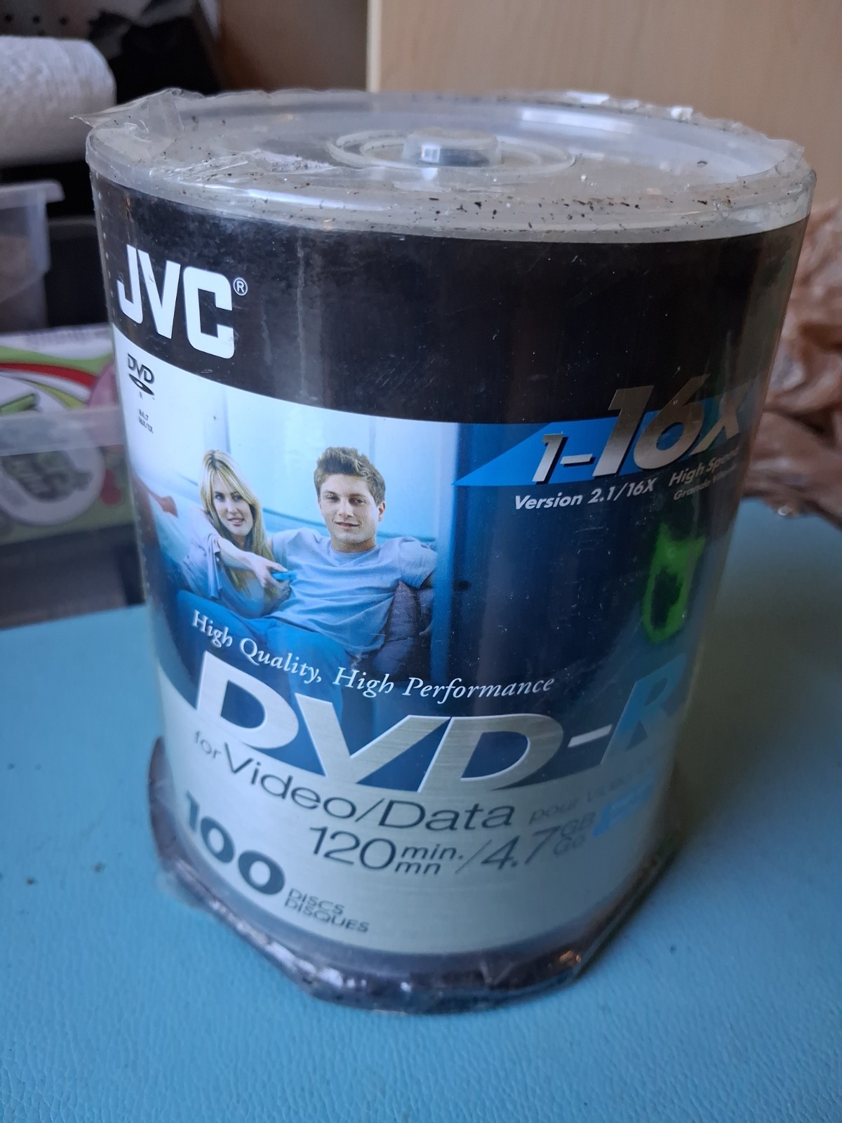 JVC 100 Pack Spindle DVD-R Blank Discs 4.7GB 120 Min 16x Sealed (New Other) 💿