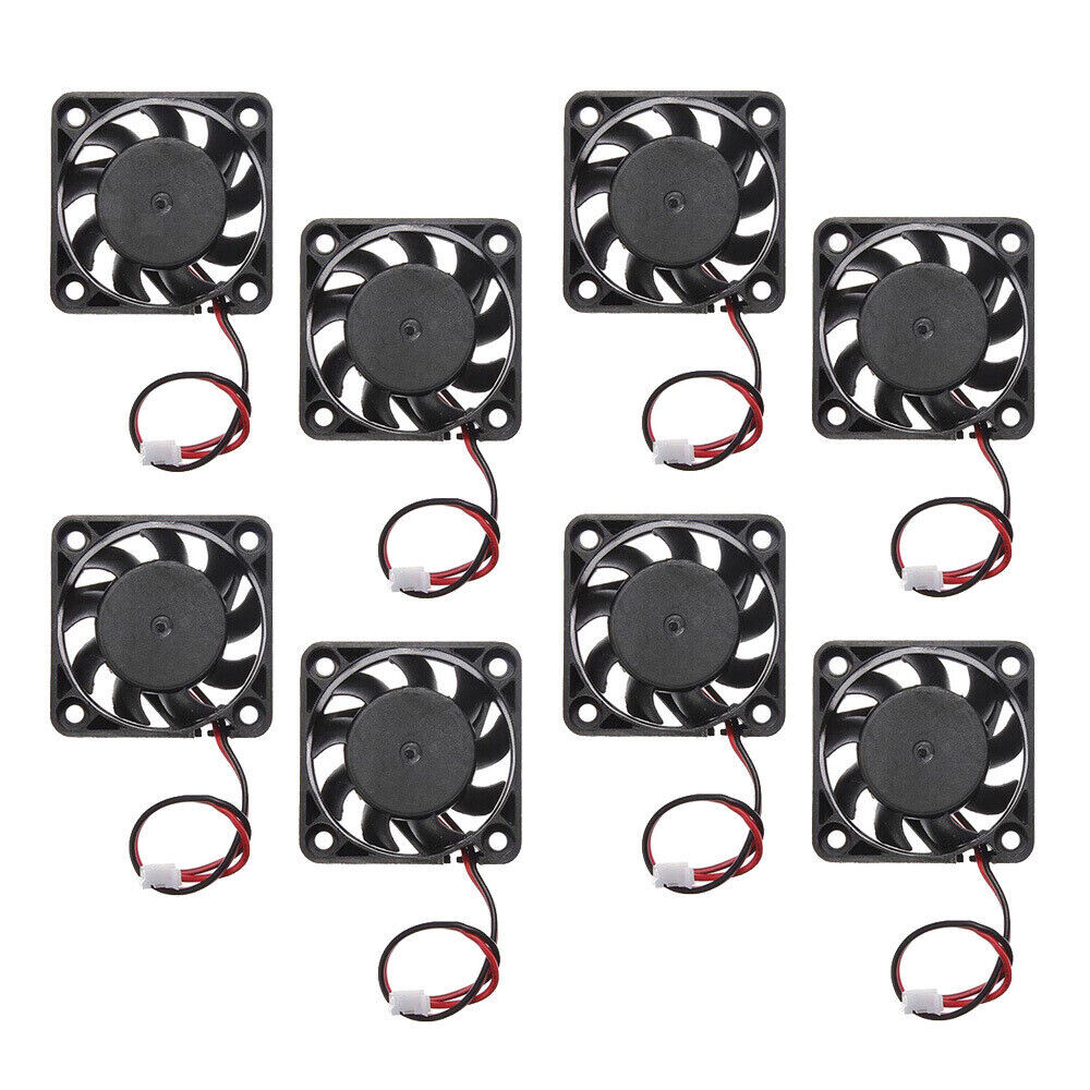 8PCS 12V Mini Silent Cooling Computer Fan - Small 40mm x 10mm DC Brushless 2-pin