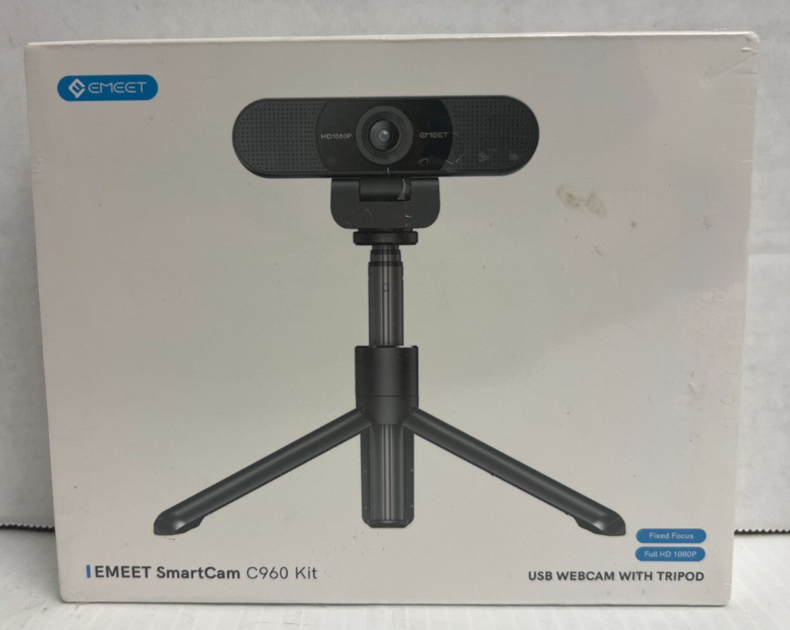 EMEET C960 SmartCam Kit USB HD Webcam 1080P With Tripod New In Box