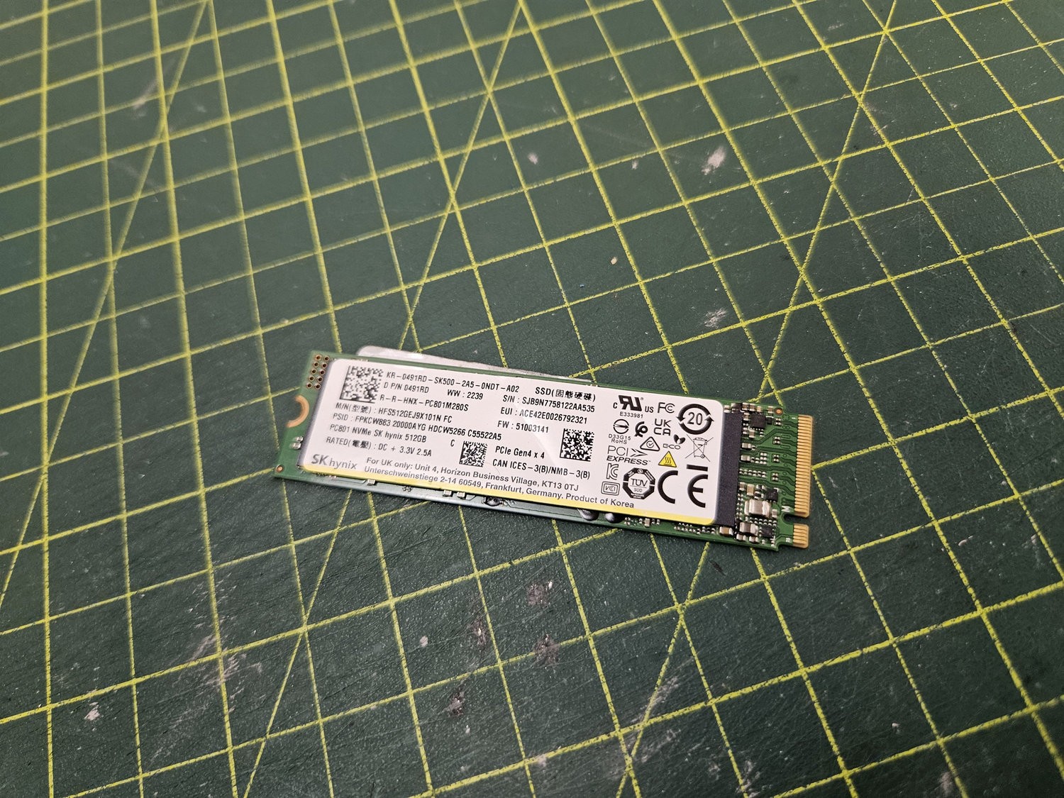 SK Hynix 512GB SSD M.2 NVMe Solid State Drive HFS512GEJ9X101N 491RD