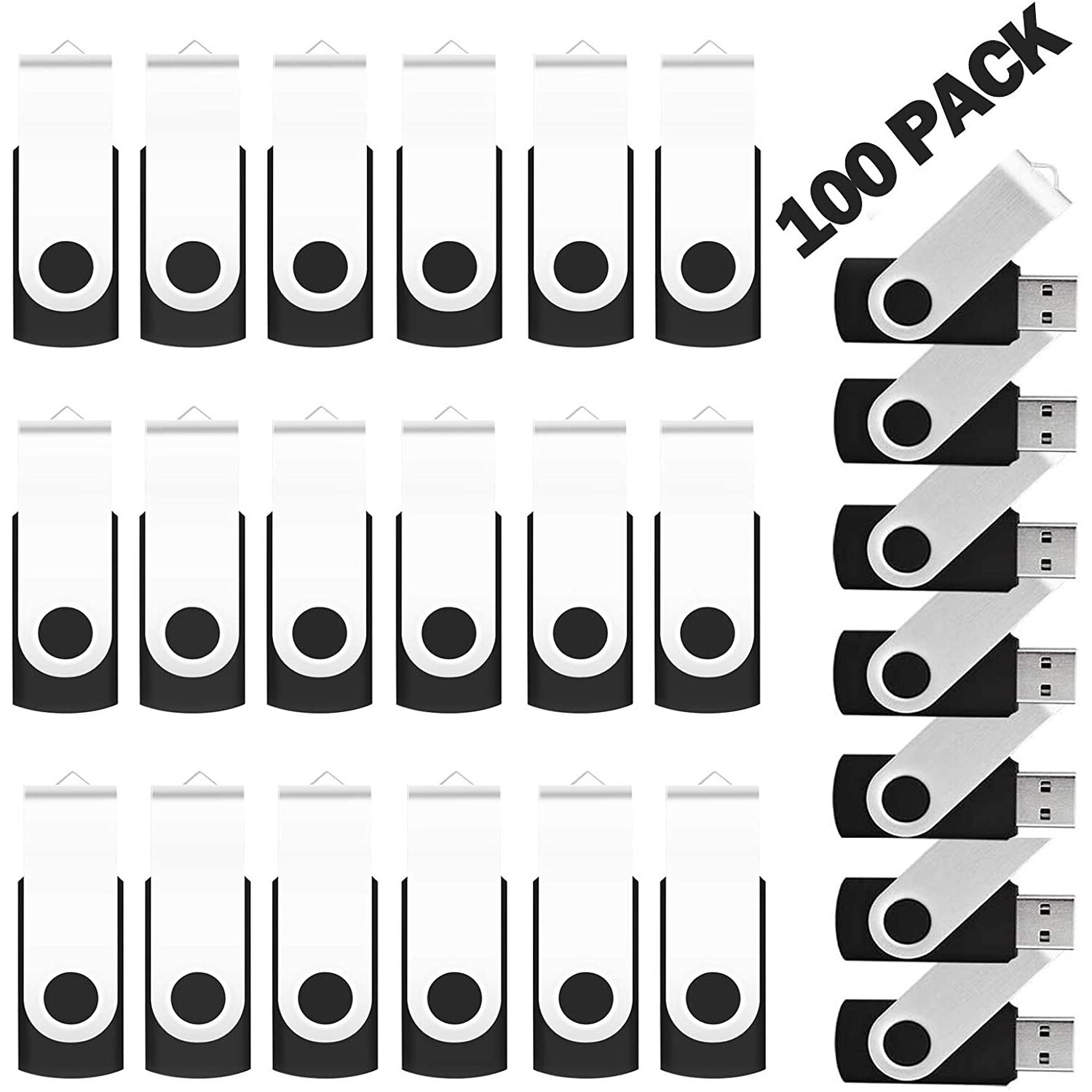 USB 3.0 16GB 100x Metal Anti-skid Swivel Style Flash Drives Memory For PC Laptop