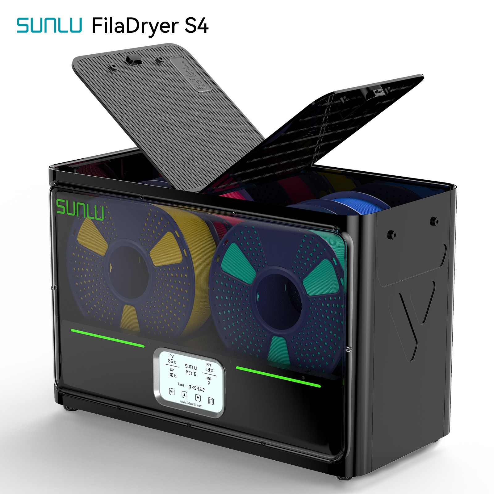 SUNLU Fila Dryer S4 Large Capacity with Triple Fan 4-Spool Filament Storage Box