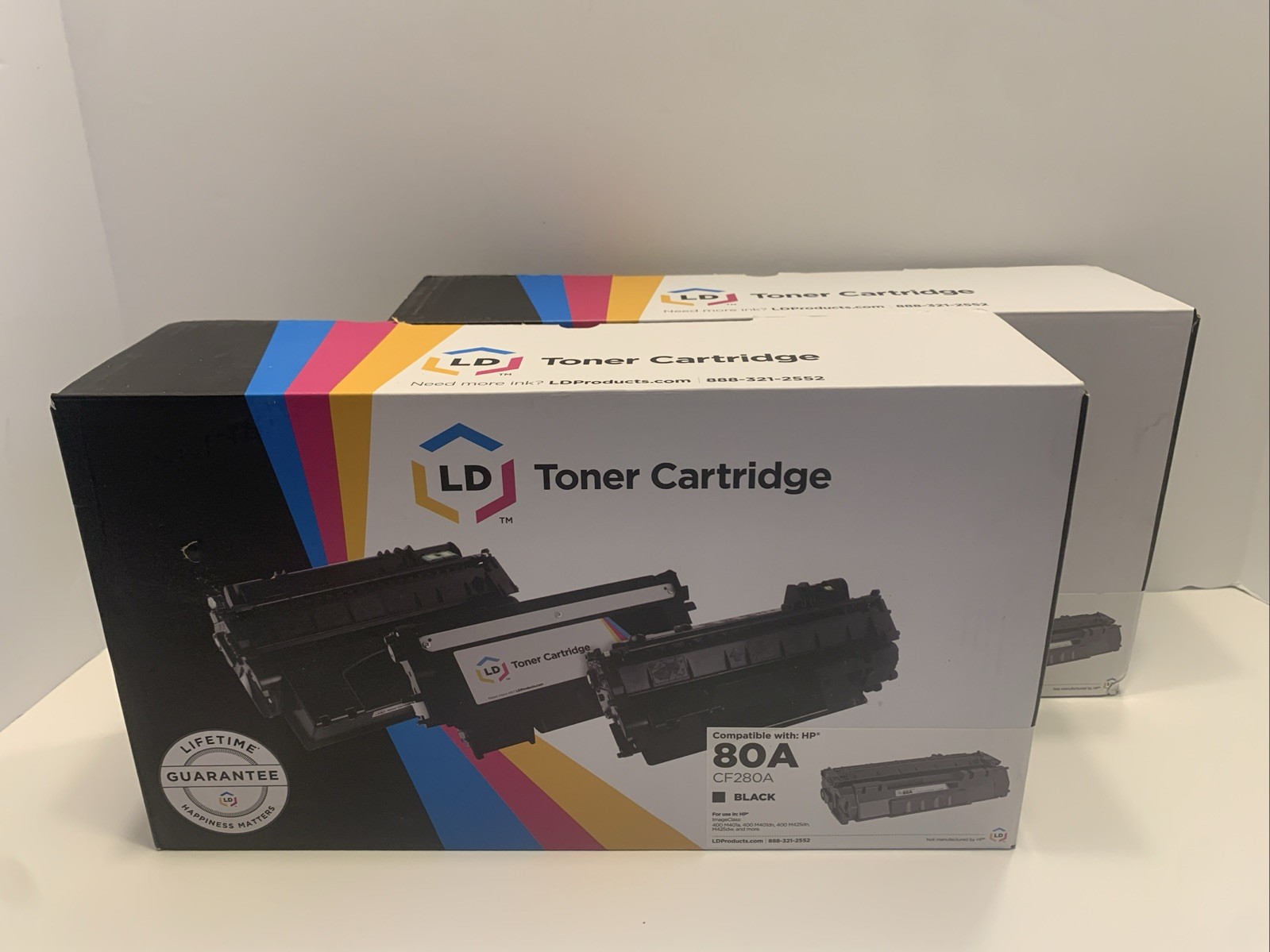 TWO (2) NEW HP 80A Toner Cartridge Compatible Replacement CF280A (HP 80A) Black
