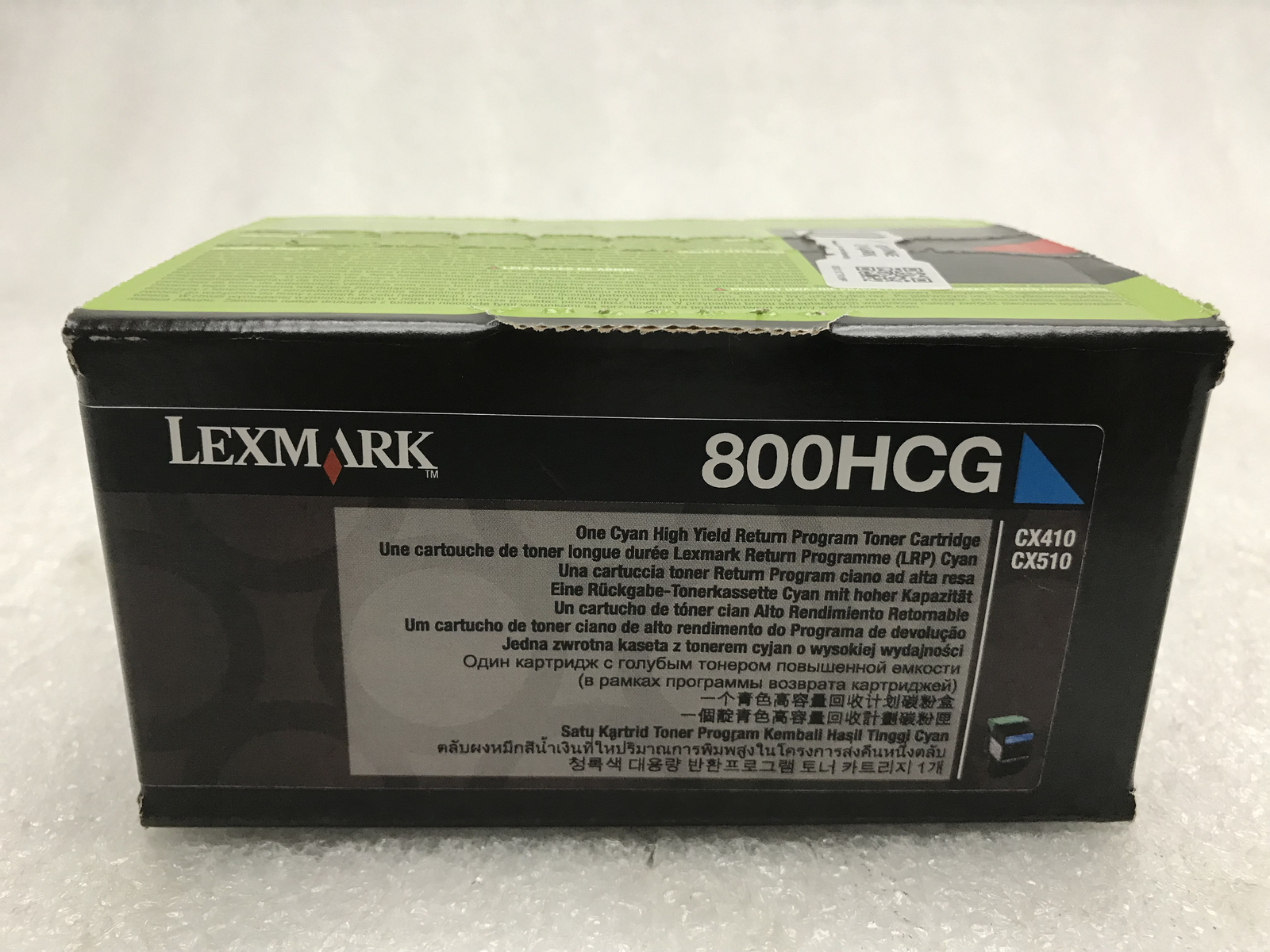 New Genuine OEM Sealed Lexmark 80C0HCG 800HCG Cyan Toner Cartridge