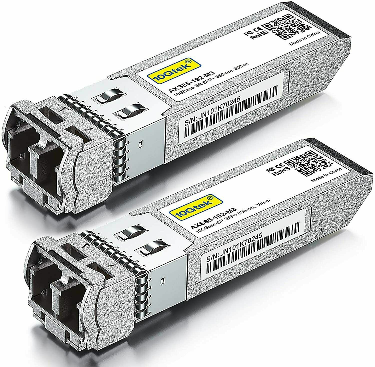 2 Pack Cisco SFP-10G-SR Compatible Module 10GBASE-SR 10G SFP+ Multimode LC 300m