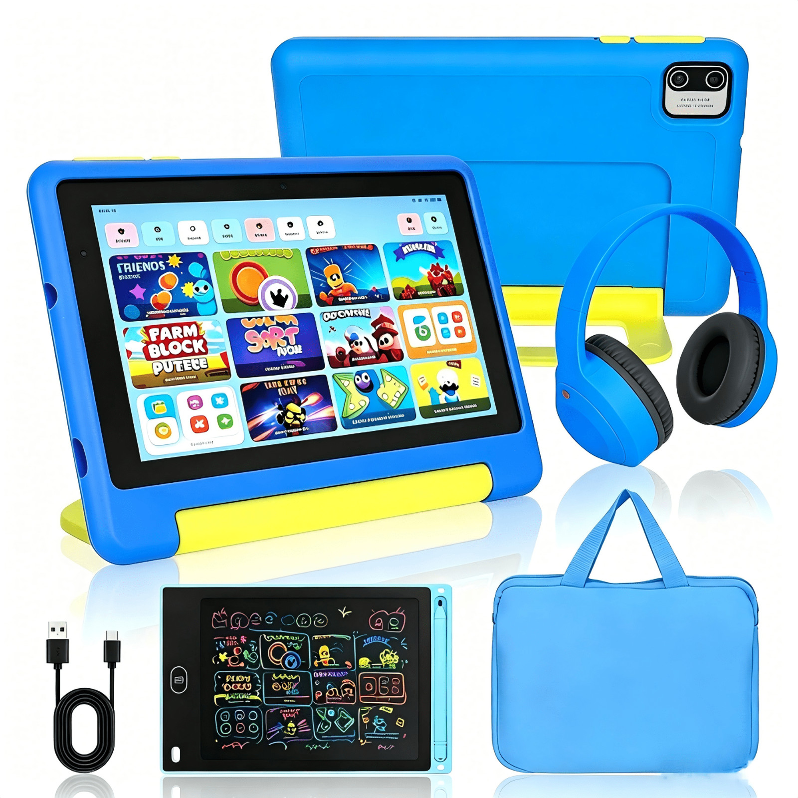 AEEZO 7 Inch Kids Tablet Bundle, 8GB RAM 64GB, Learning Tablet for Kids - Blue™