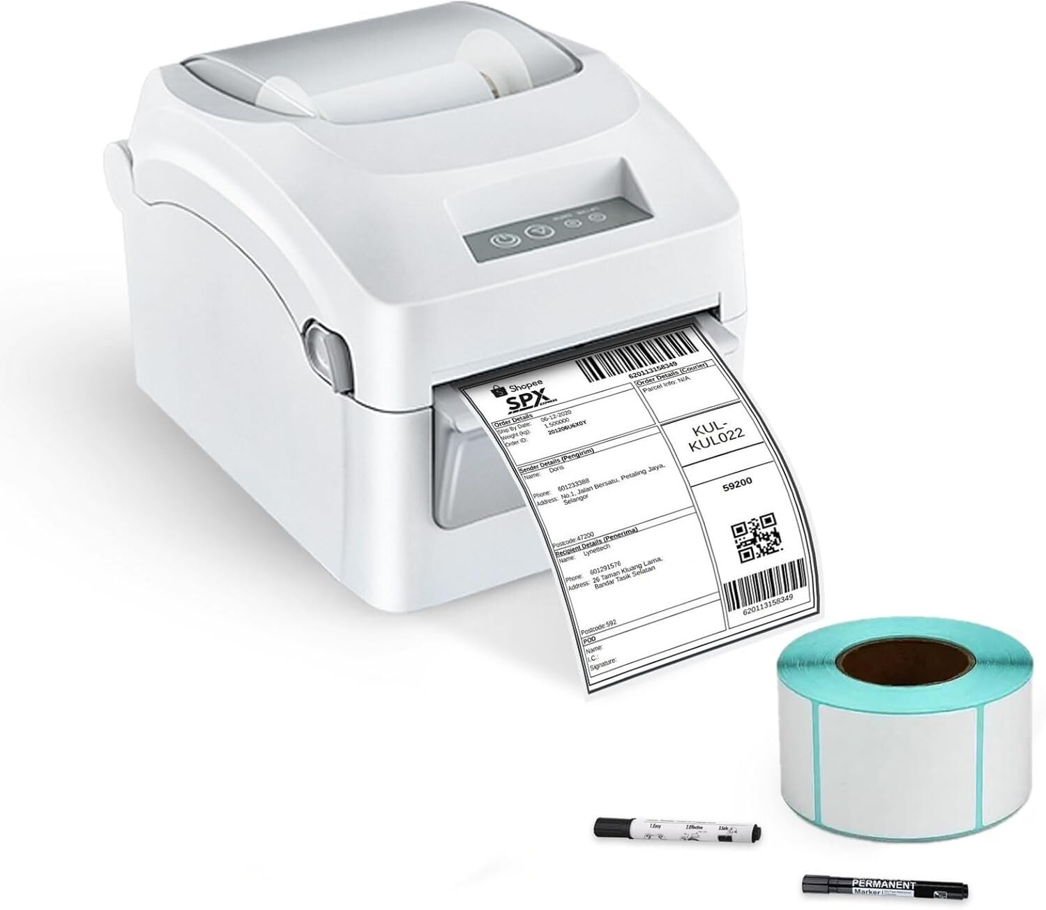 Grozziie Thermal Label Printer - 203DPI Portable 4x6 Thermal Label Printer...