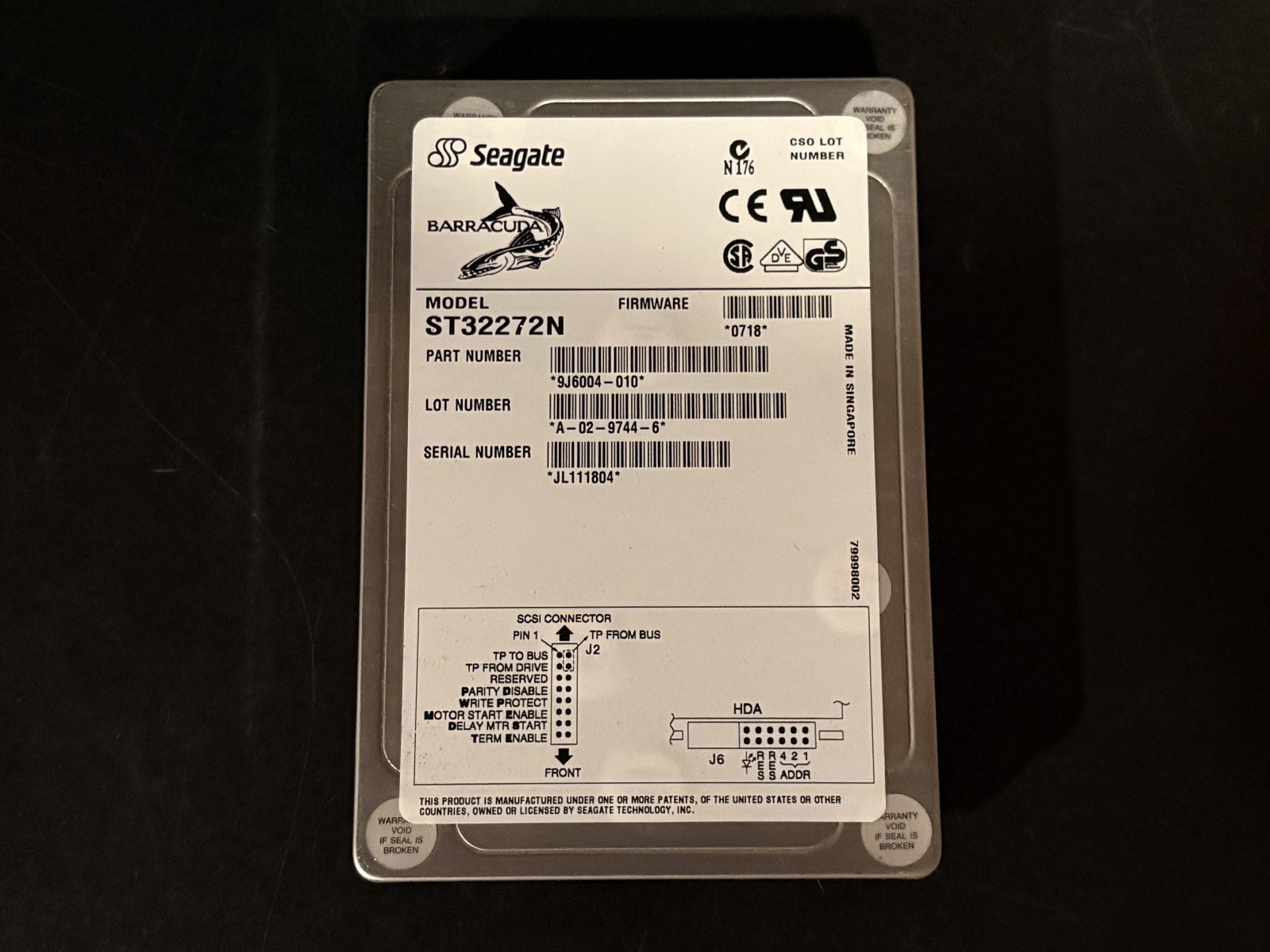 Seagate Barracuda 4XL ST32272N 2.1GB 50 PIN SCSI 3.5" Hard Disk Drive HDD TESTED