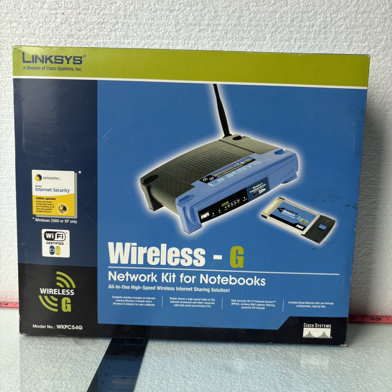 Linksys WKPC54G Wireless-G Network Router & Notebook Card Bundle Kit Never Used