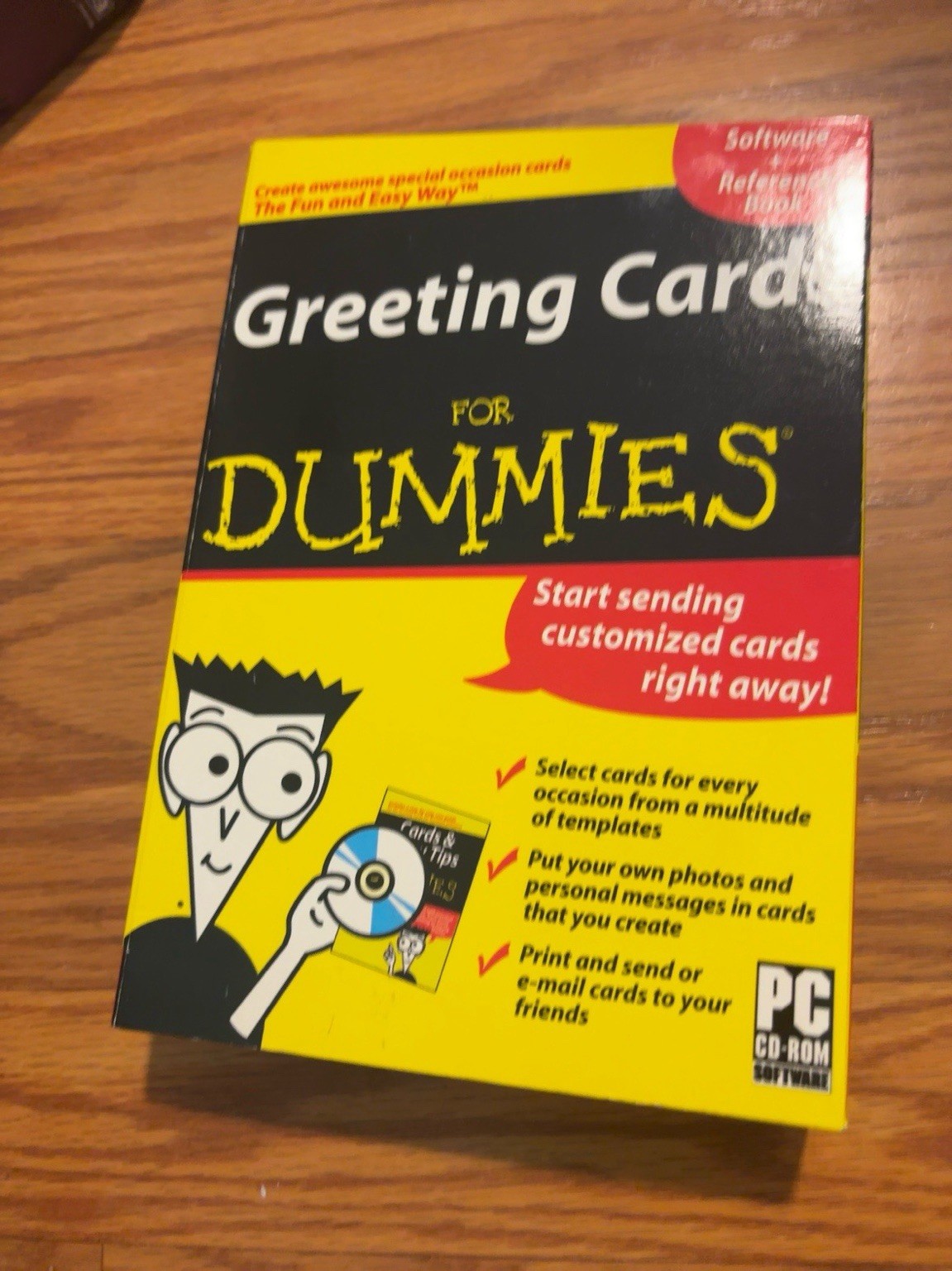Greeting Cards For Dummies PC CD-ROM Software + Cards & Party Tips Book Complete