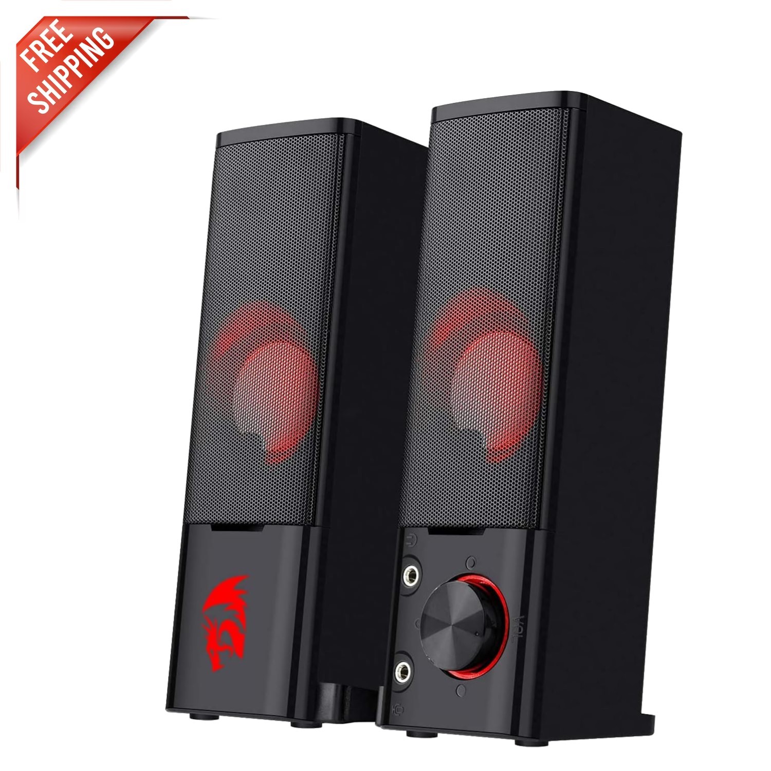 Compact USB Powered GS550 Gaming Speakers with Red LED & Handy Volume Control