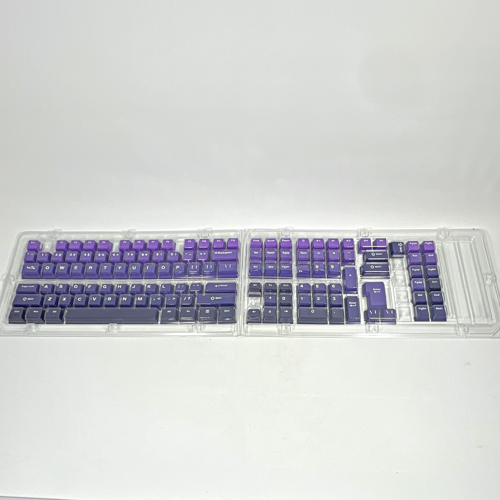 Purple & Gray English Keycap Set Full Size 104 Keys for Mechanical Keyboard