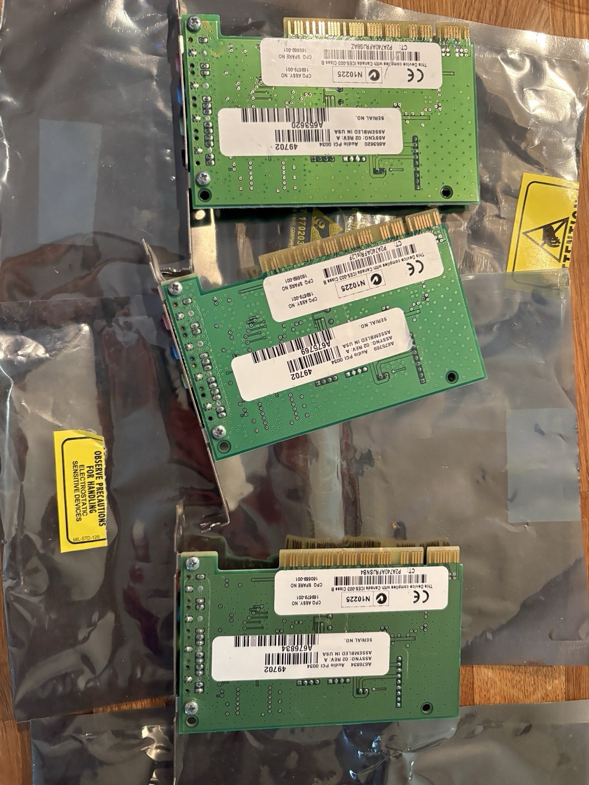 Lot of 3 Compaq 160679-001 PCI Sound Cards CS4281 Vintage PC Audio Adapter