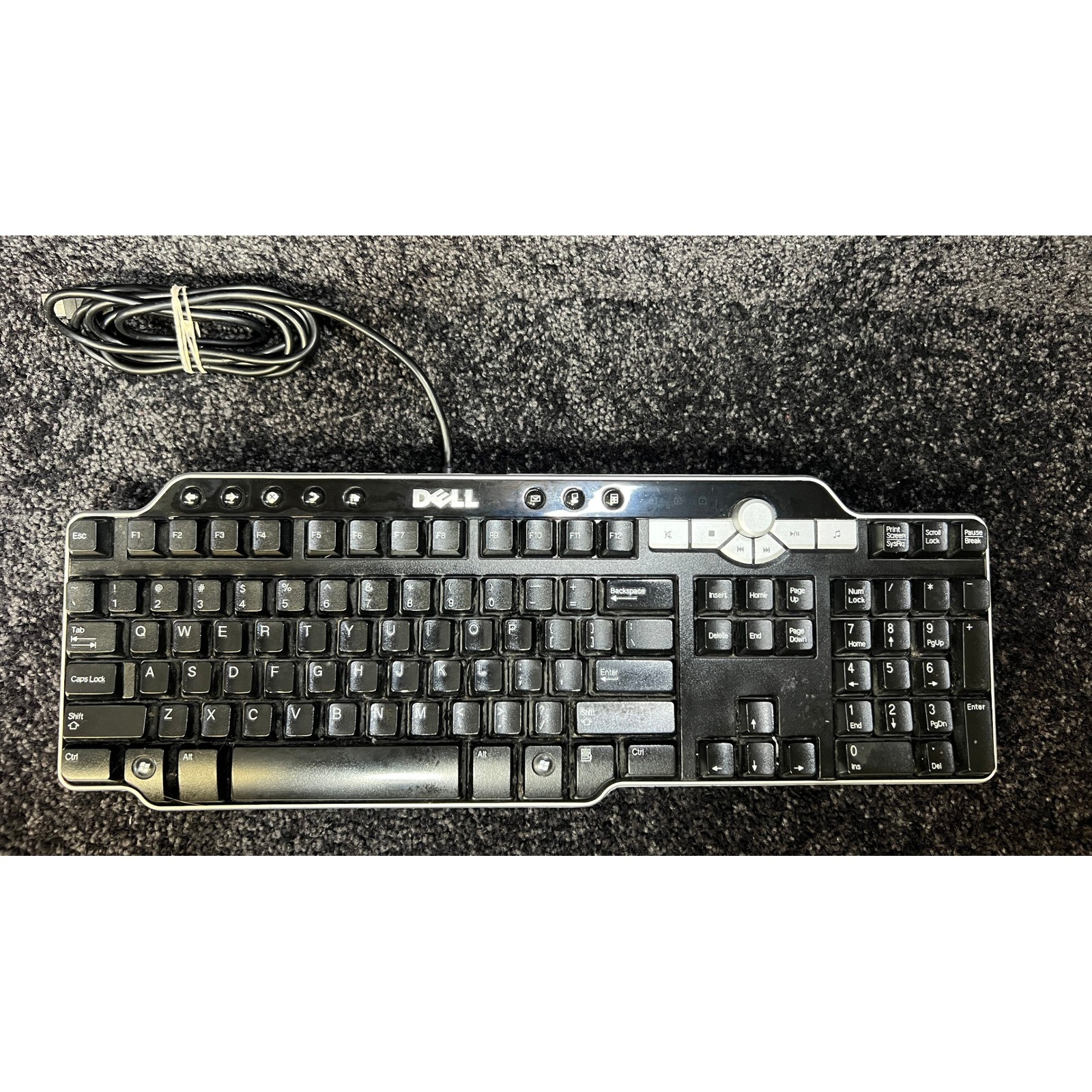 Dell SK-8135 USB Hub Wired Multimedia Keyboard Tested Works Great Condition