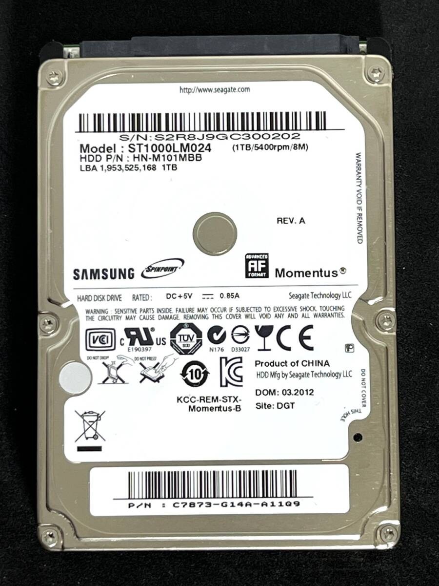 1TB  [Usage: 890h] ST1000LM024 HN-M101MBB / SAMSUNG Low usage Seagate SpinPoint