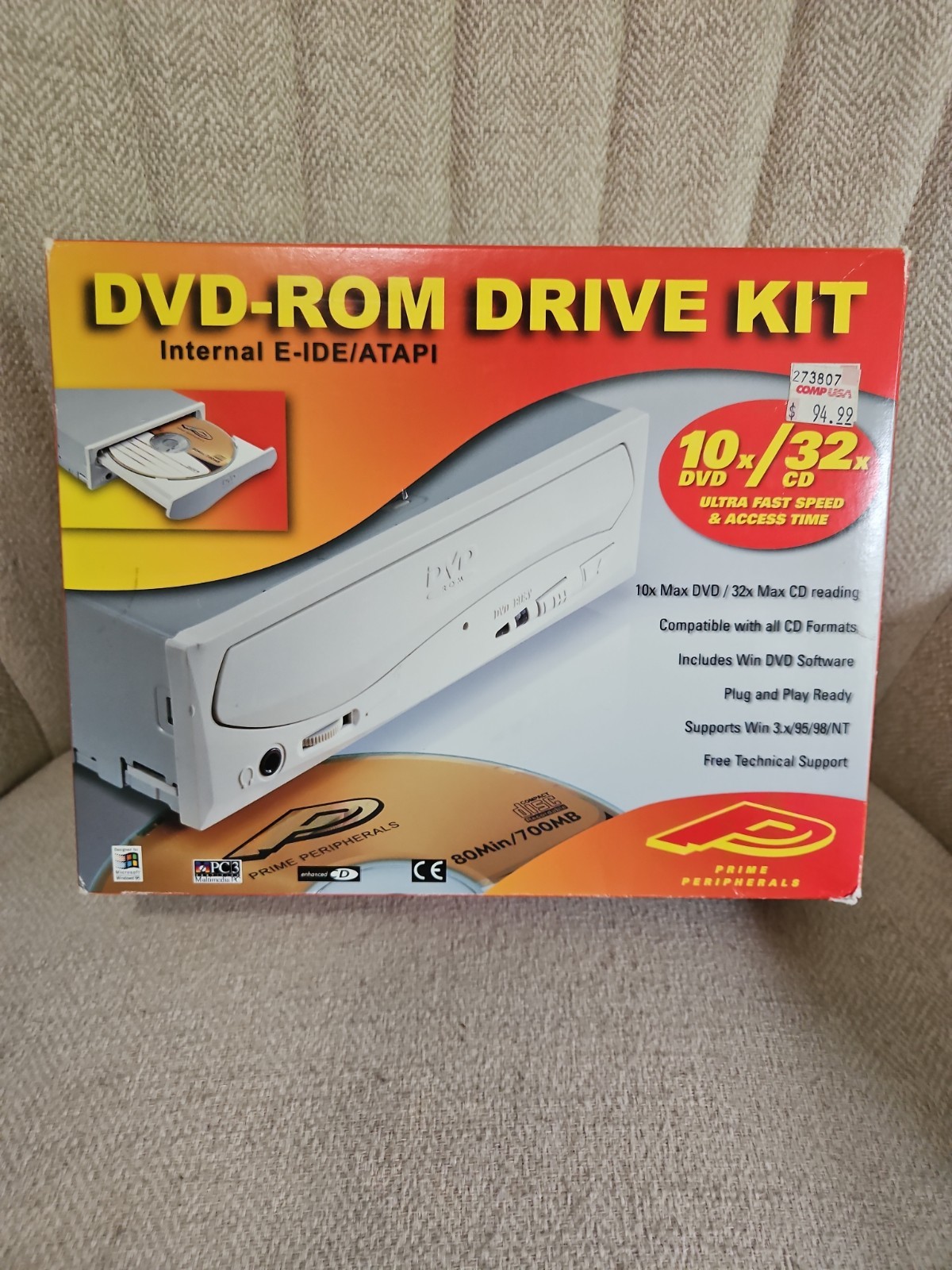 Prime Peripherals DVD-ROM Internal Desktop ATAPI E-IDE Windows 10x DVD 32x CD
