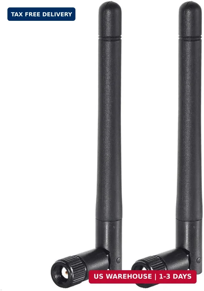 Bingfu Dual Band WiFi 2.4GHz 5GHz 5.8GHz 3dBi MIMO RP-SMA Male Bluetooth Antenna