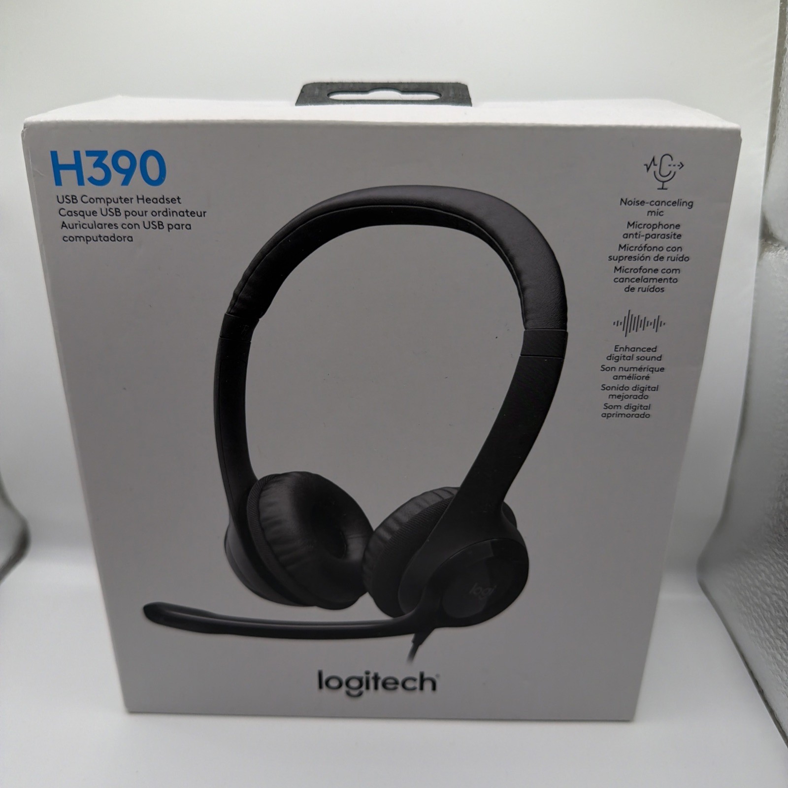 NEW HEADSET Logitech H390 Over-Head Comfort USB Noise-Canceling Microphone
