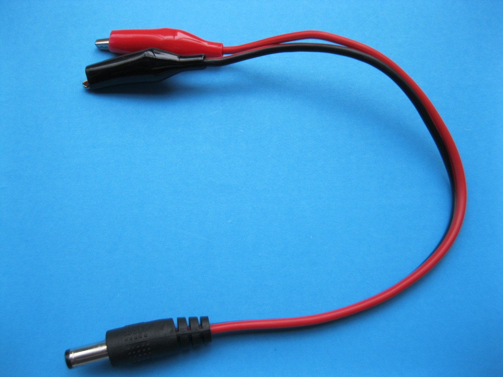 6 pcs DC Power Plug 5.5x2.1mm Male Connector to Dual Alligator Clip Cable 25cm