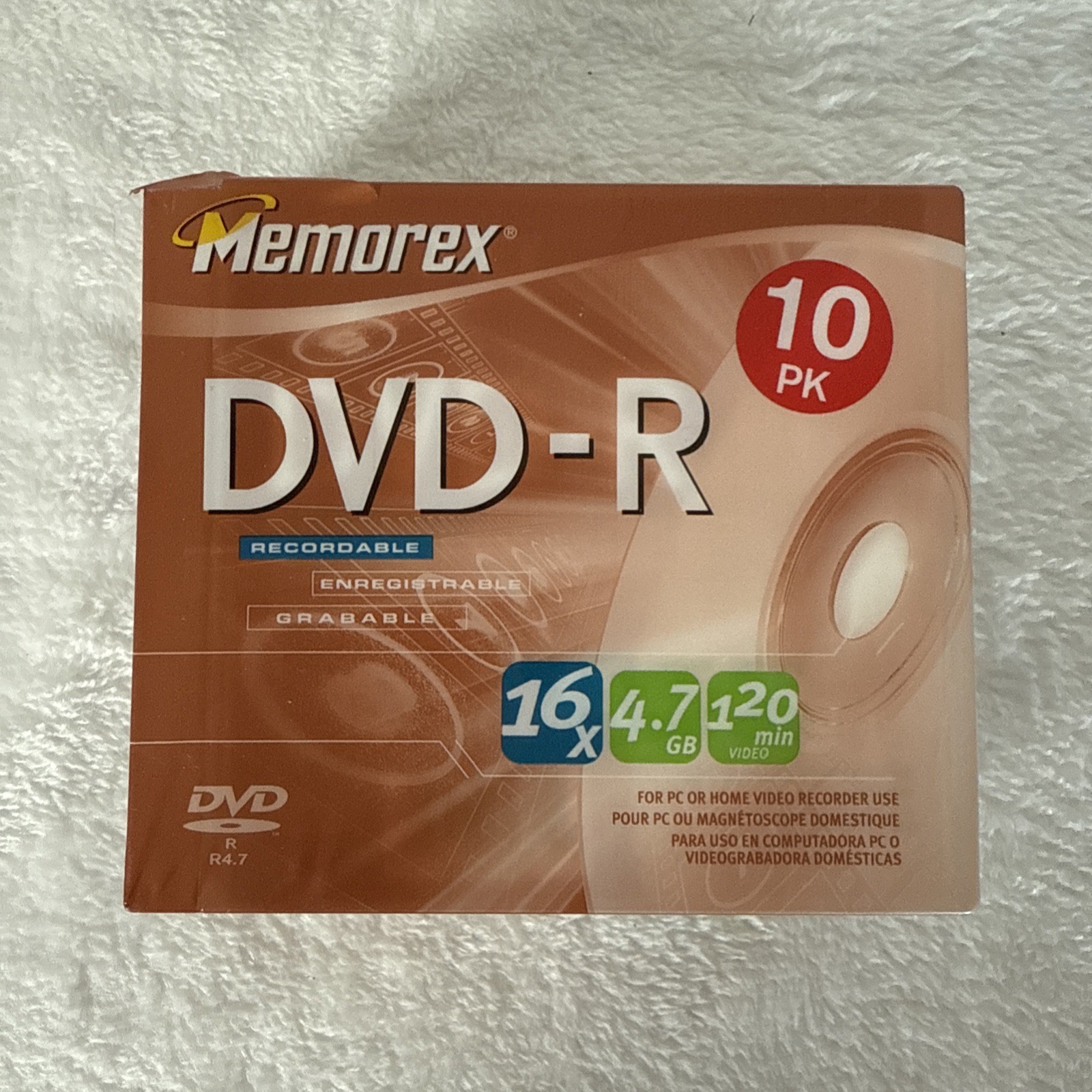 Memorex 10 PK DVD-R Recordable Blank Discs Pack 16X 4.7GB 120 MIN 