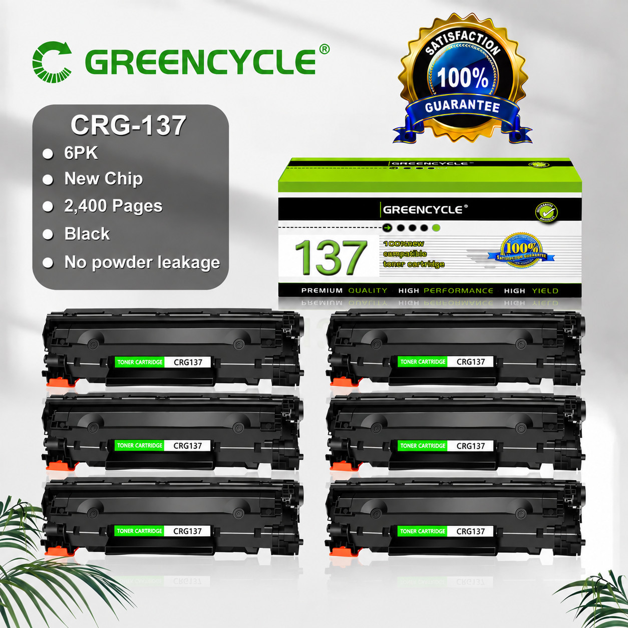 6PK Black CRG137 Toner Cartridge for Canon ImageClass MF249dw LBP151dw MF227dw