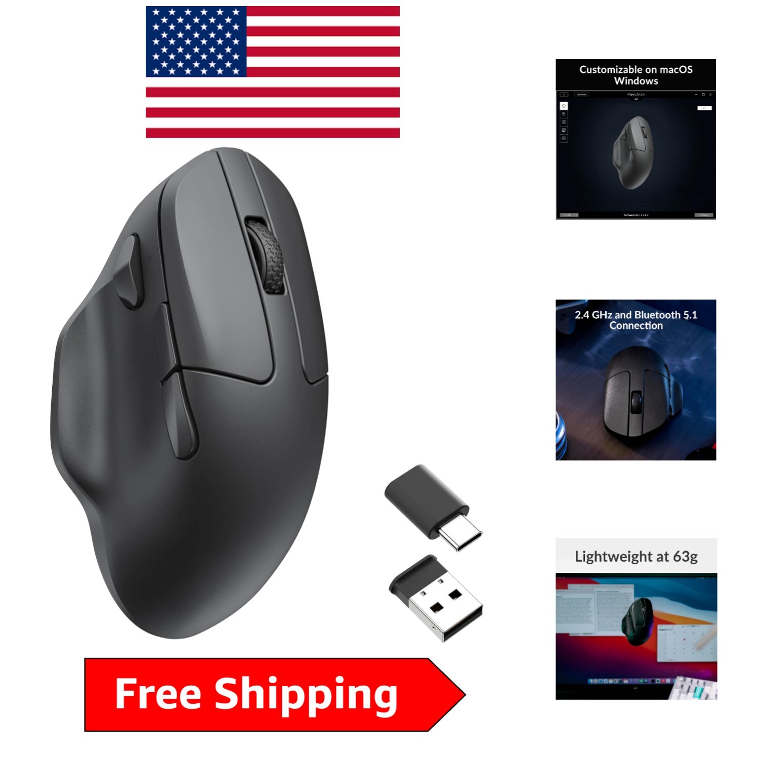 Lightweight M7 Wireless Mouse: Ultra-Precise 26K DPI, Bluetooth & Wired Options