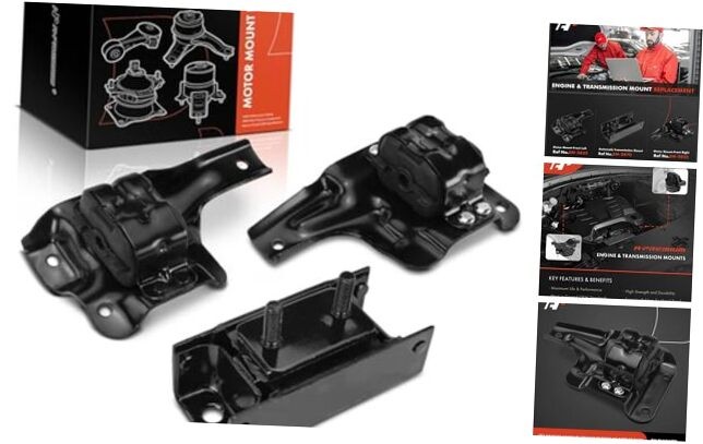 3PCS Engine Motor Mount and Transmission Mount Kit Compatible with Ford F-150