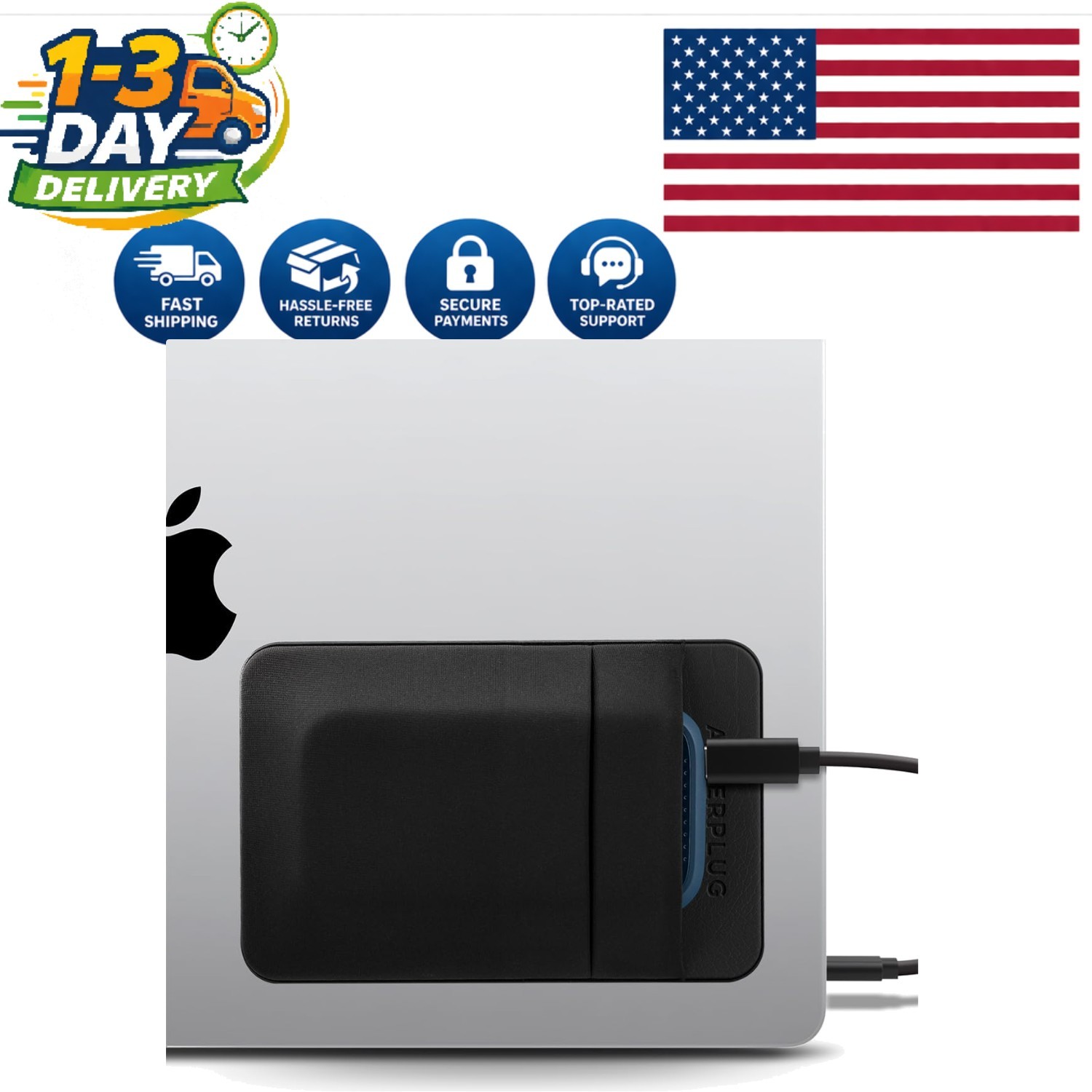 2-Pocket Adhesive Hard Drive Holder - Portable SSD Pouch for Tech Lovers
