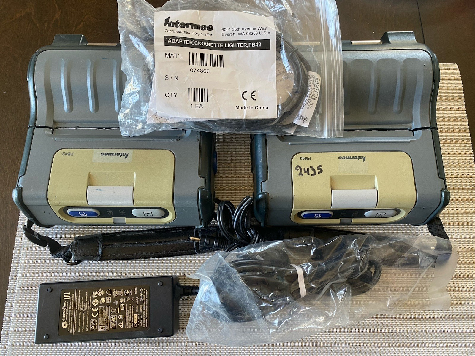 Two (2) INTERMEC PB42C MOBILE THERMAL RECEIPT PRINTERS PB42C