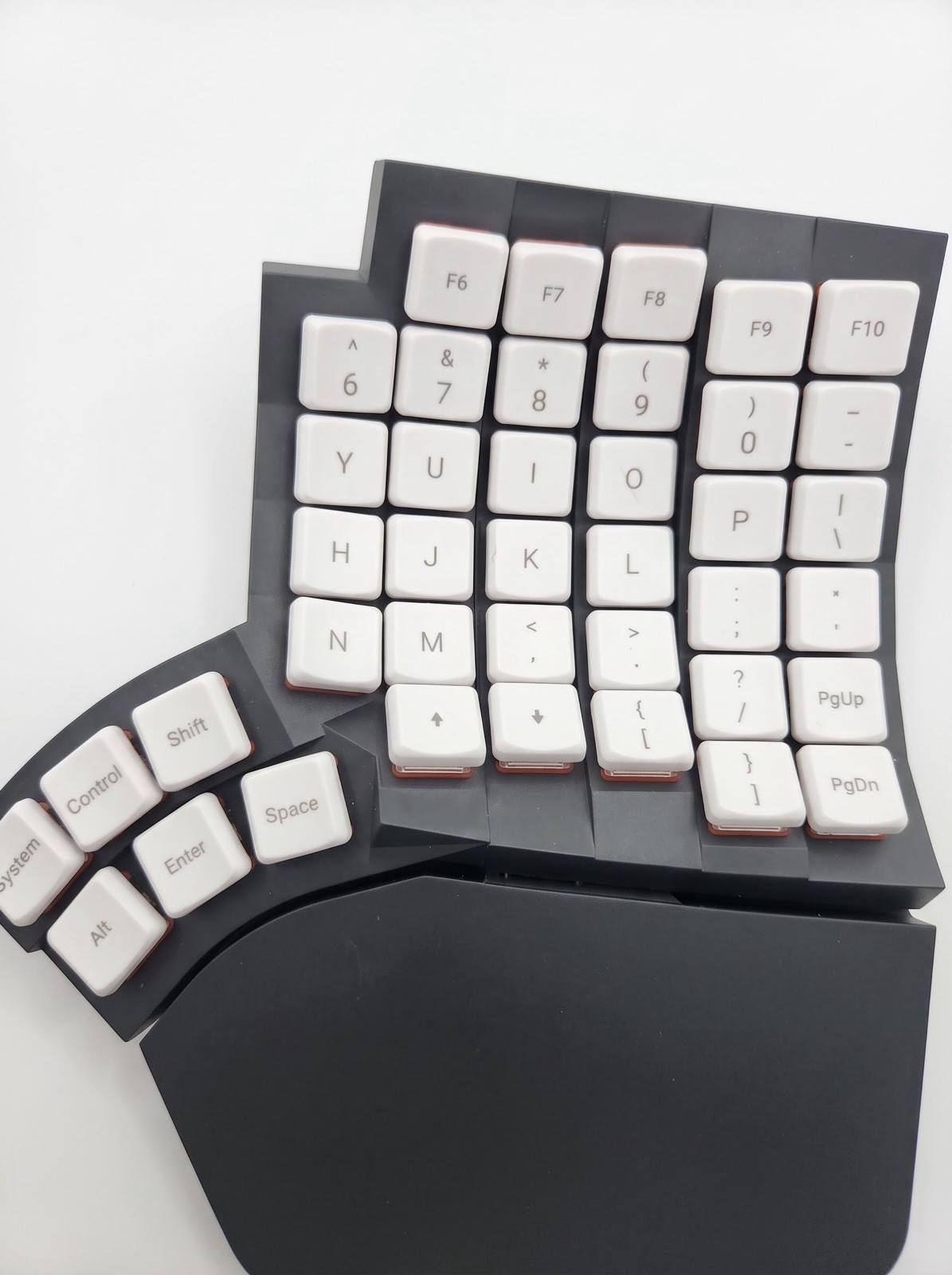 MoErgo Glove80 Rev 2 Ergonomic Split Keyboard - Plum Blossom 45gf Silent Linear