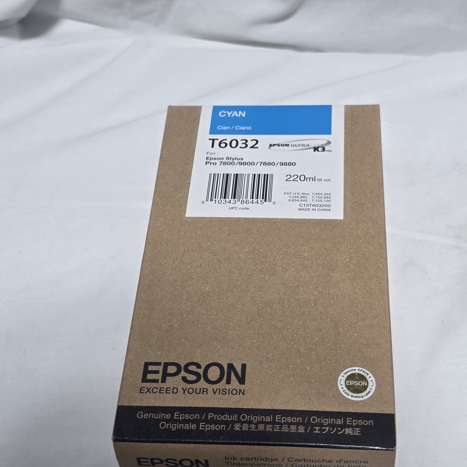 Genuine Epson Cyan Ink Cartridge T6032 Date: 2014