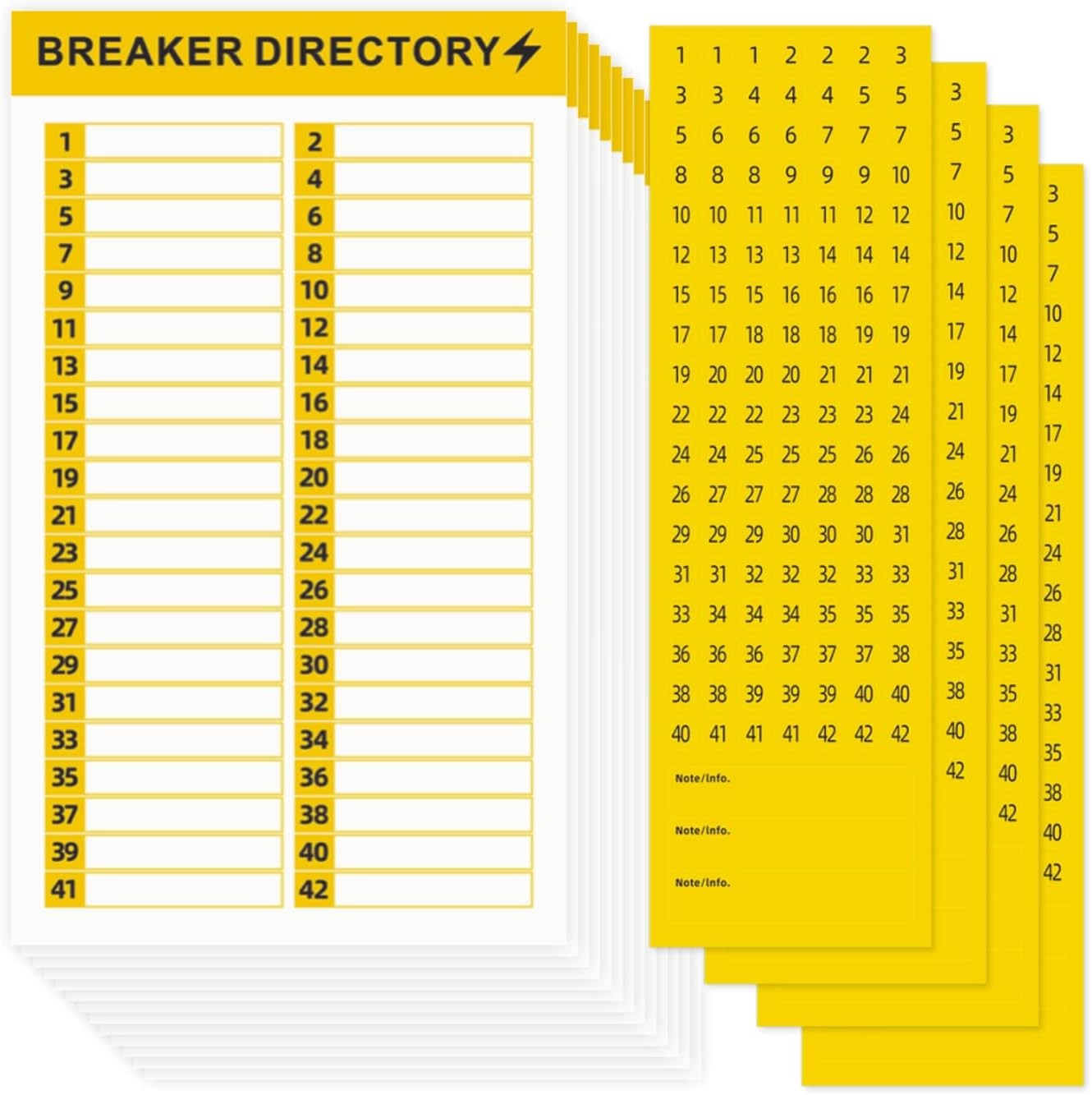 16 Sheets Breaker Panel Labels Electrical Box Sticker Numbers Breaker Panel