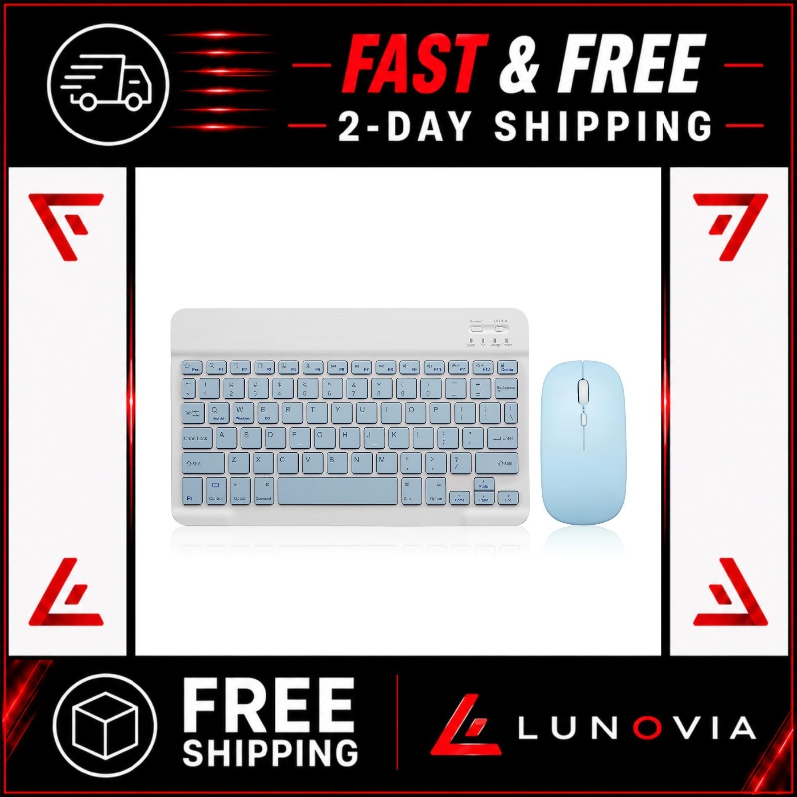 Guiheng Bluetooth Keyboard Mouse Combo Rechargeable Wireless iPad Android