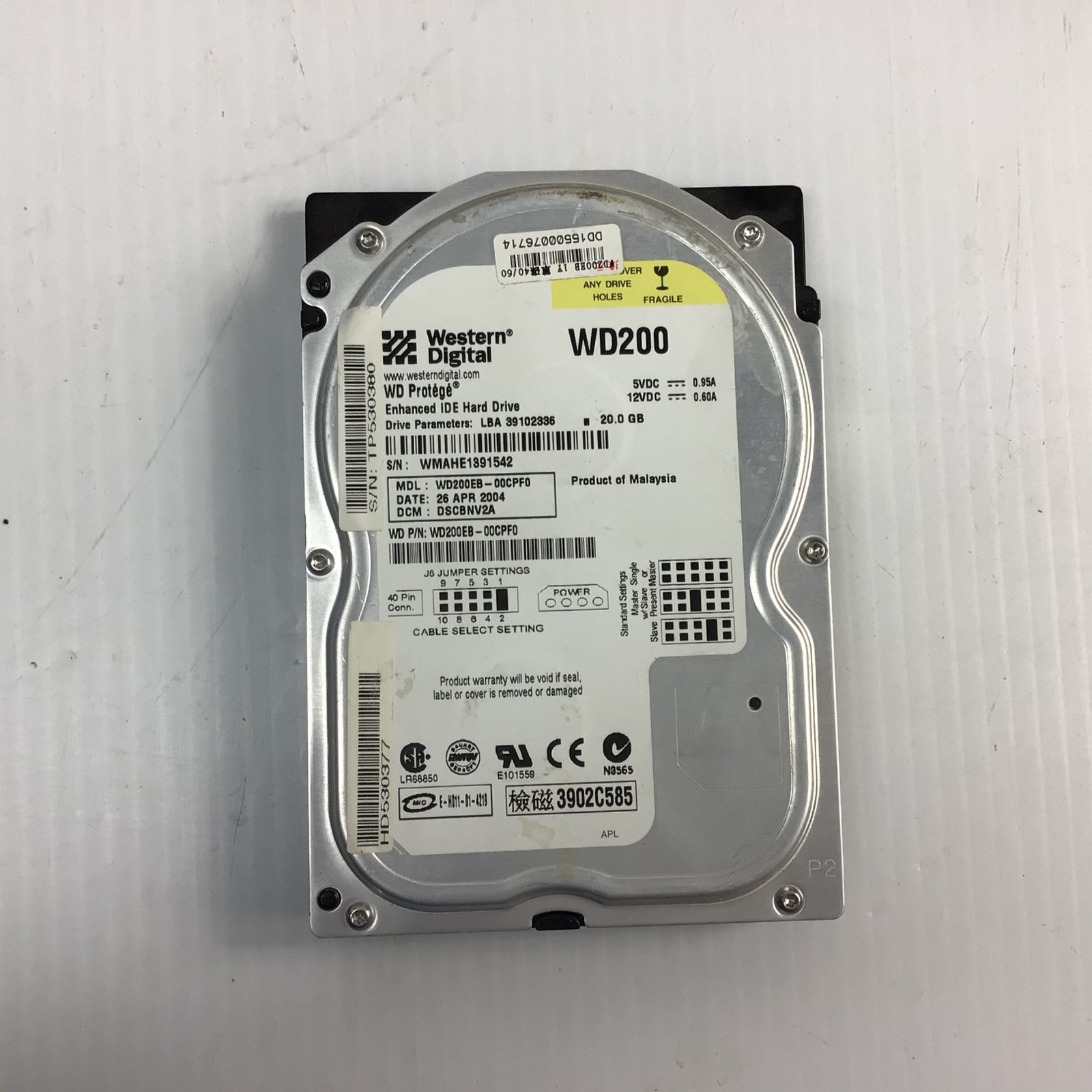 Western Digital Protege 20GB 3.5 Inch Hard Drive WD200EB-00CPF0