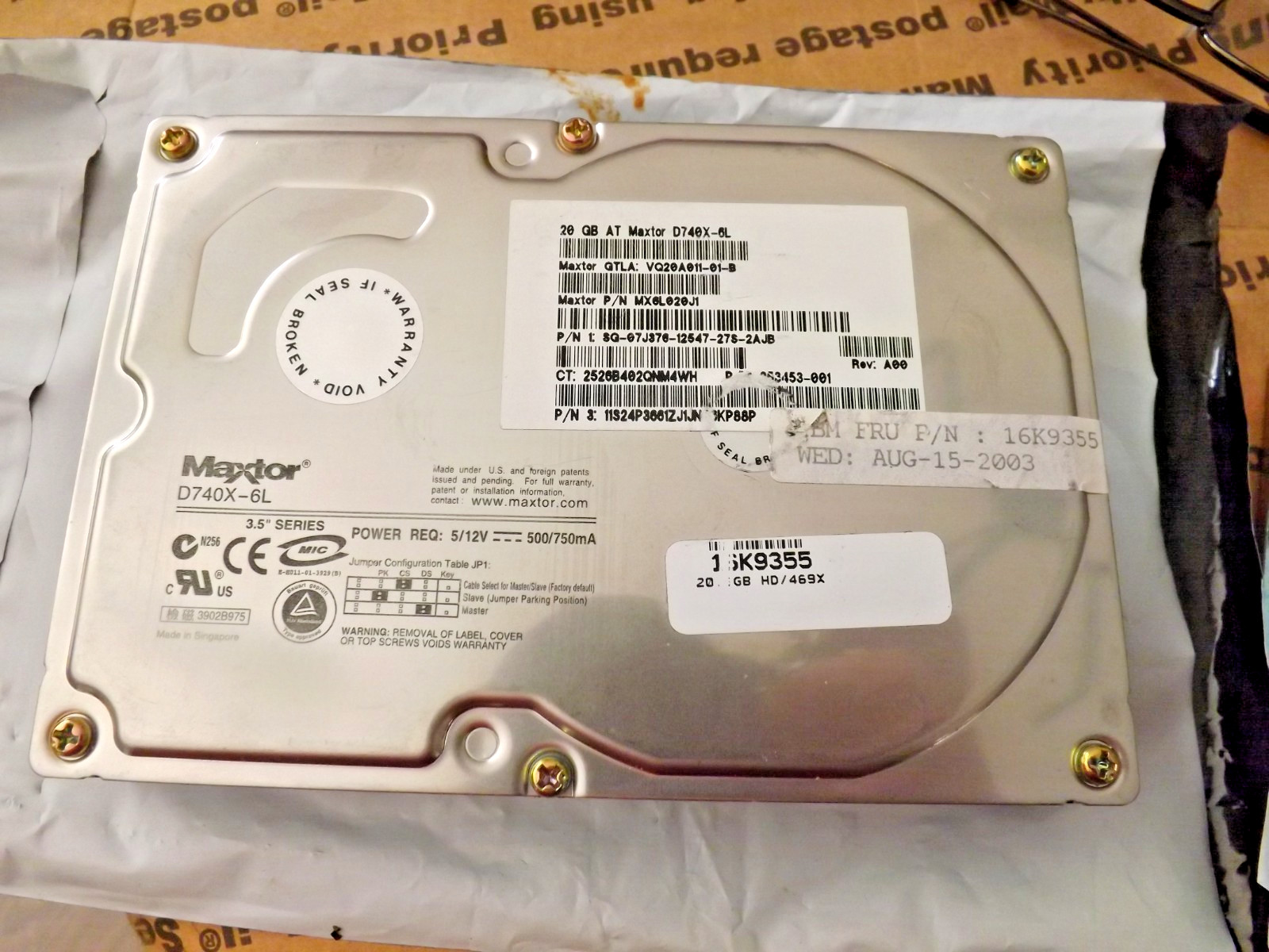 RETRO✔️MAXTOR DIAMONDMAX PLUS D740X 20GB AT  3.5'' IDE HDD✔️Tested 100% OK