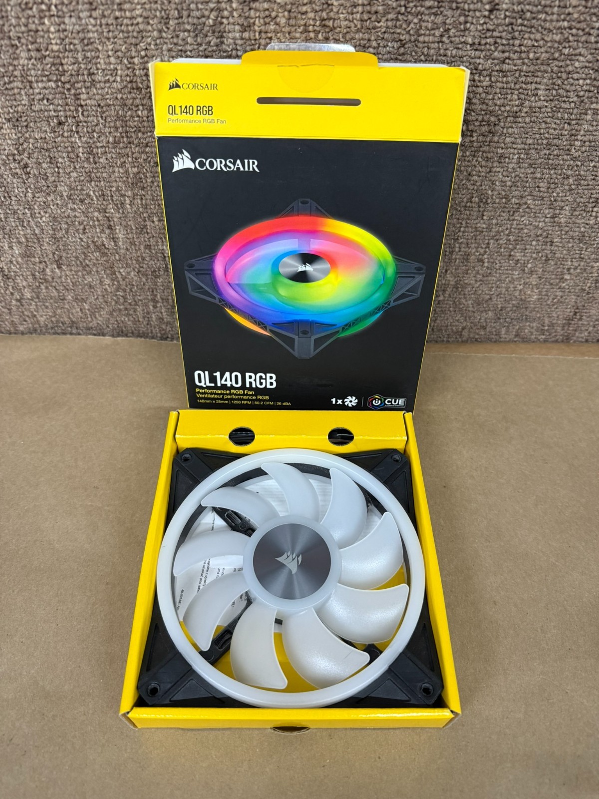 Corsair QL140 RGB 140mm PWM Performance RGB PC Cooling Fan Open Box