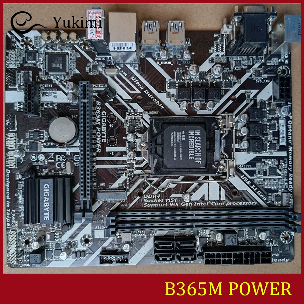 FOR GIGABYTE B365M POWER LGA1151 DDR4*2 32GB Micro ATX Ｍotherboard Test OK