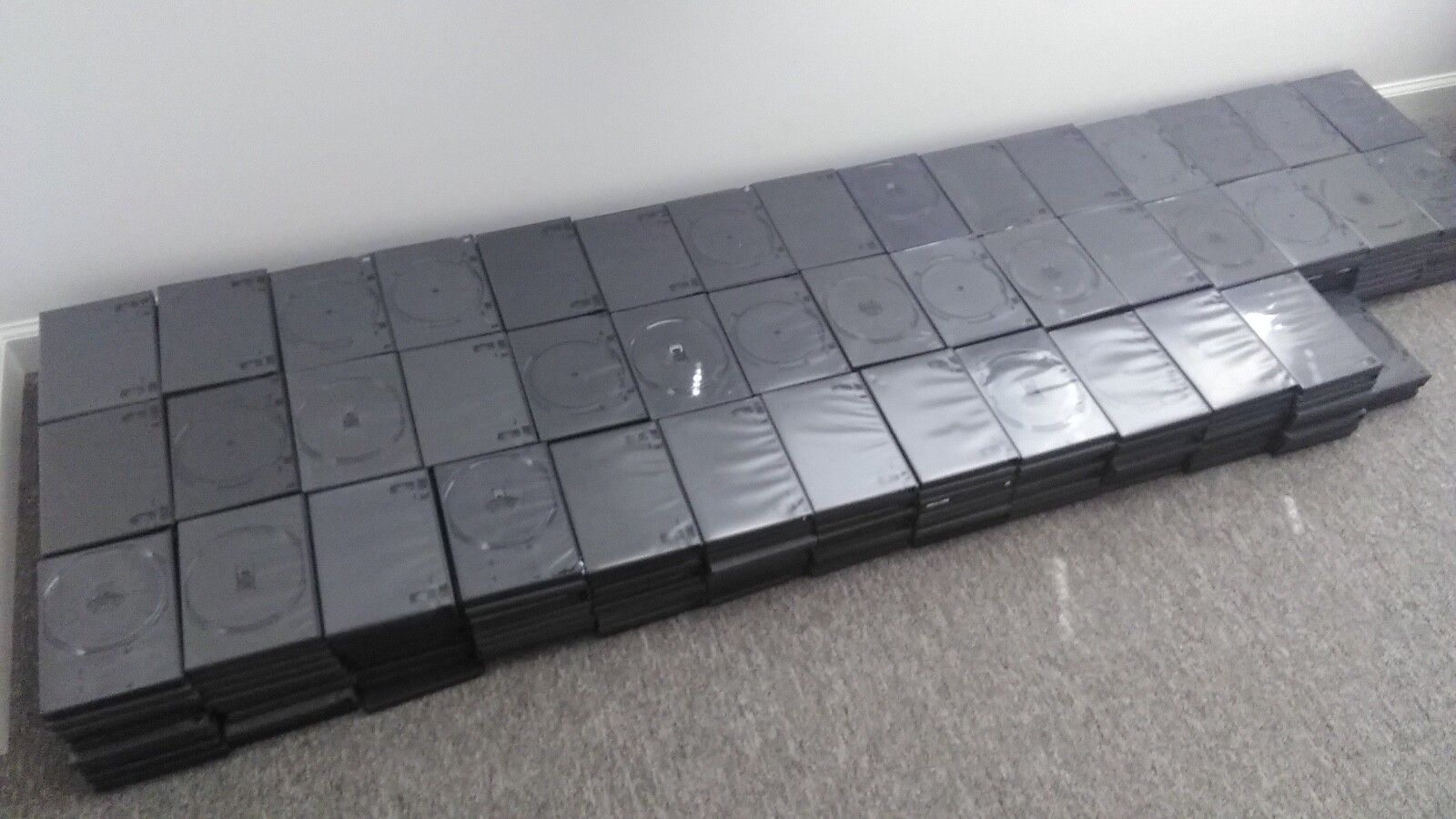Lot of 231 Single 14mm Black DVD Case with Clear Overlay Holds 1 Disc