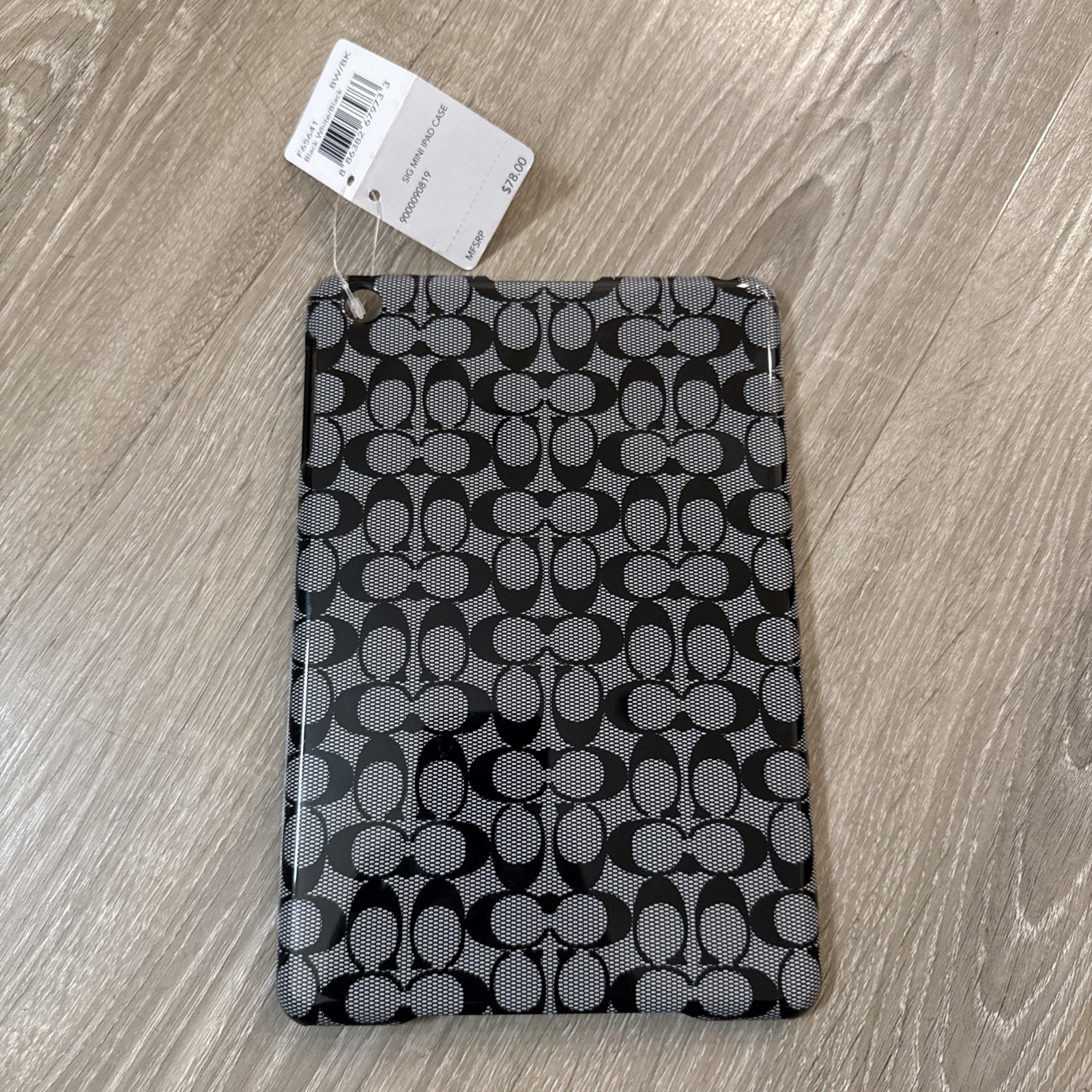 Authentic Coach Signtaure “C” Molded iPad Mini Hardshell Case Black/White New