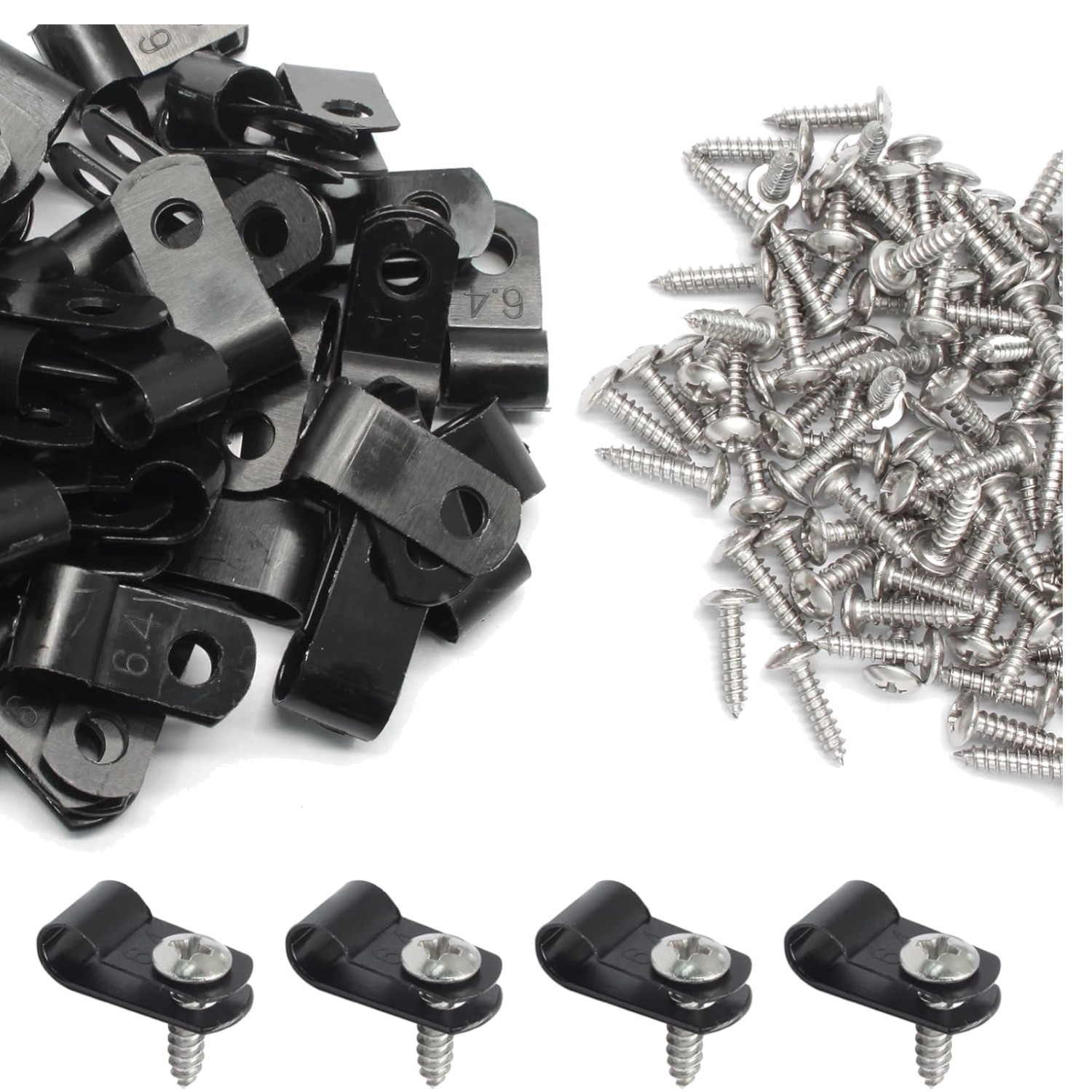 Versatile 50 Pcs Nylon Cable Clips - 1/4 Inch Size for All Your Wiring Needs