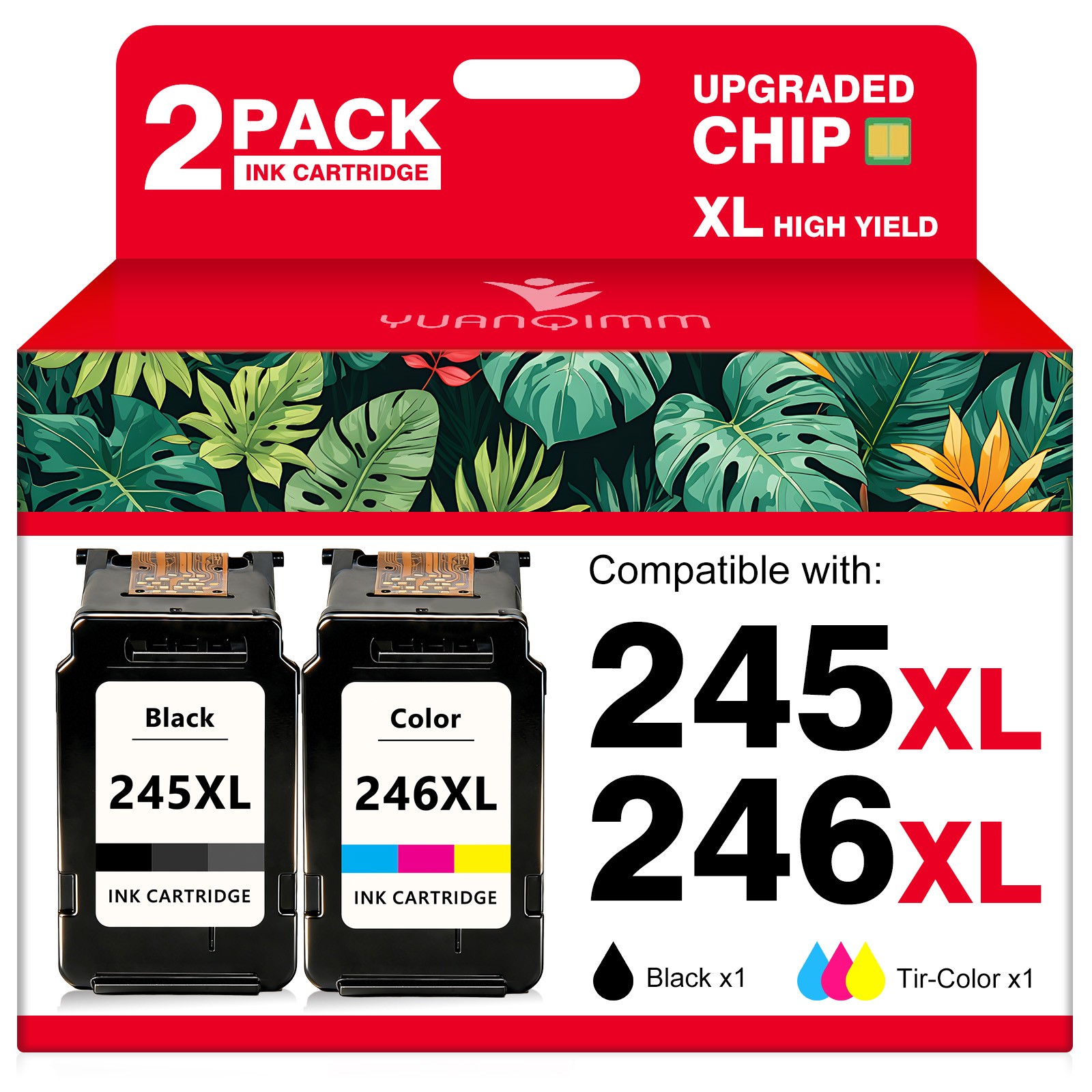 2PK PG-245XL CL-246XL Ink Cartridge for Canon PIXMA MG2522 TS3122 TS3322 MX490