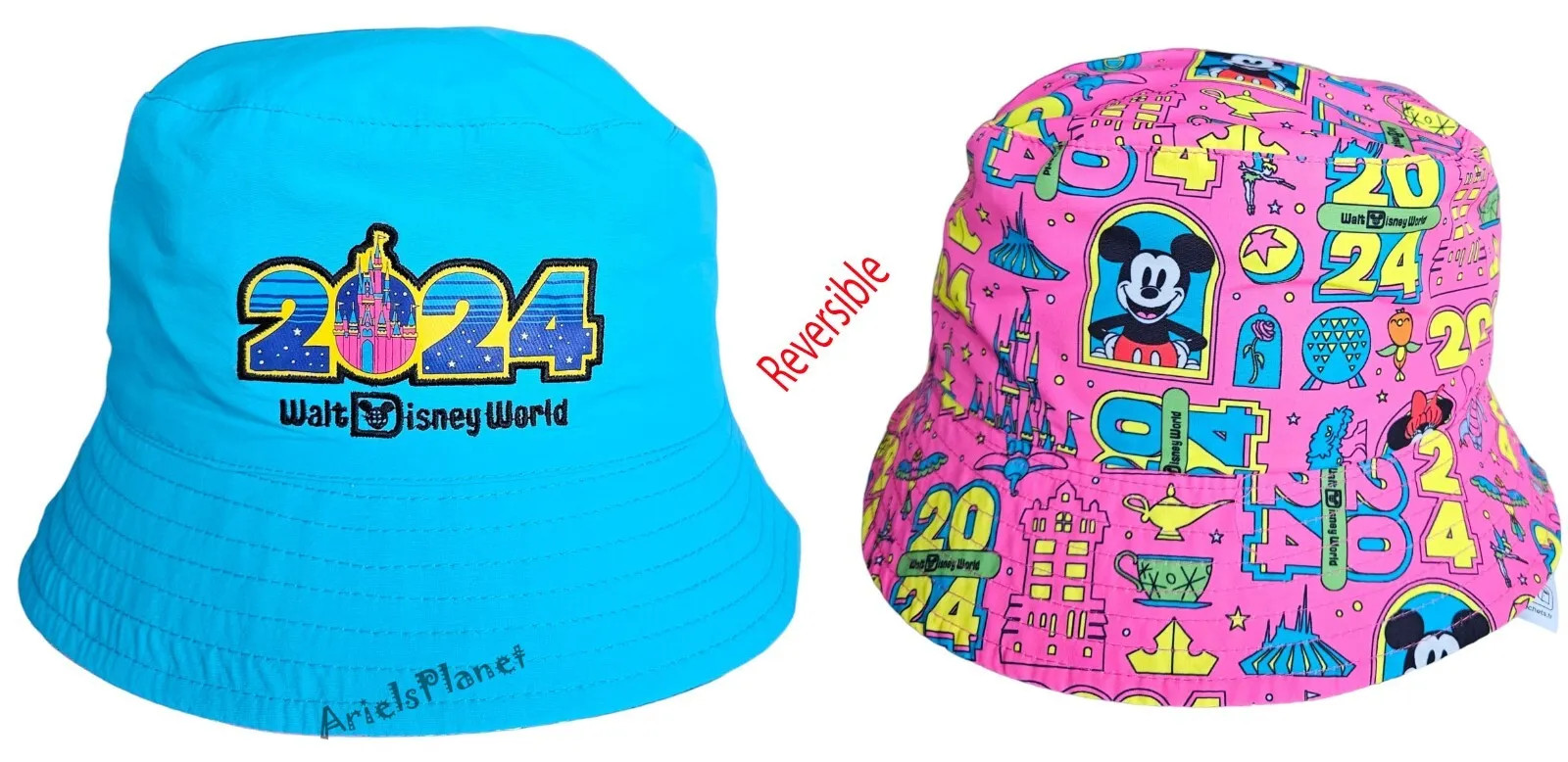 2024 Disney World Parks Mickey Mouse & Friends Four Parks Reversible Bucket Hat