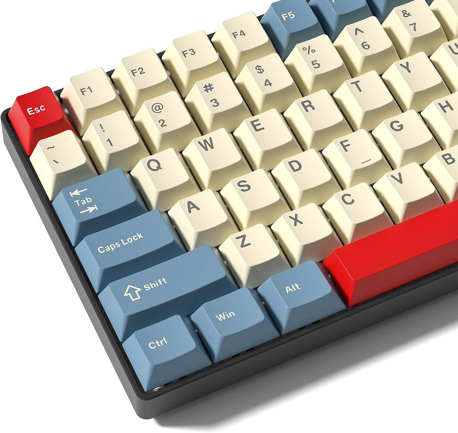 PBT Keycaps Set 139 Keys Doubleshot Cherry Profile Mechanical White Blue Red