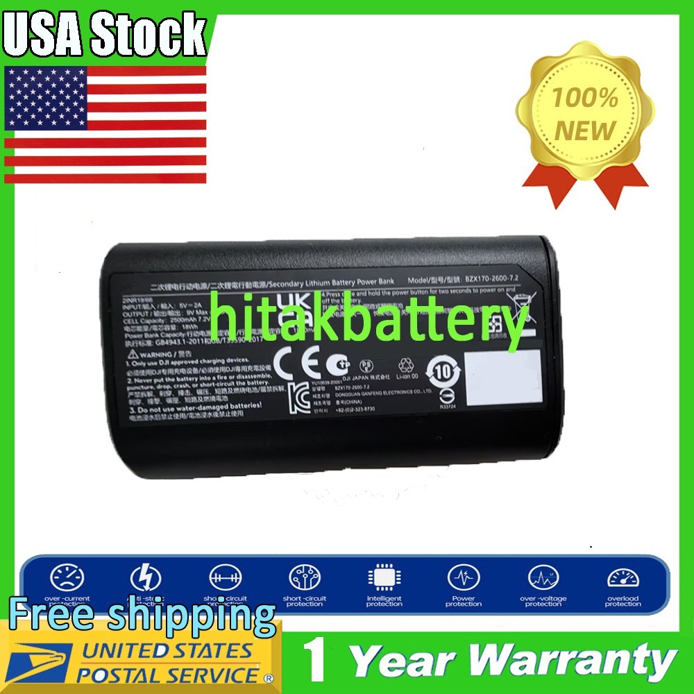 Replacement Battery For DJI Goggles 2, for DJI FPV Goggles V2 BZX170-2600-7.2 US